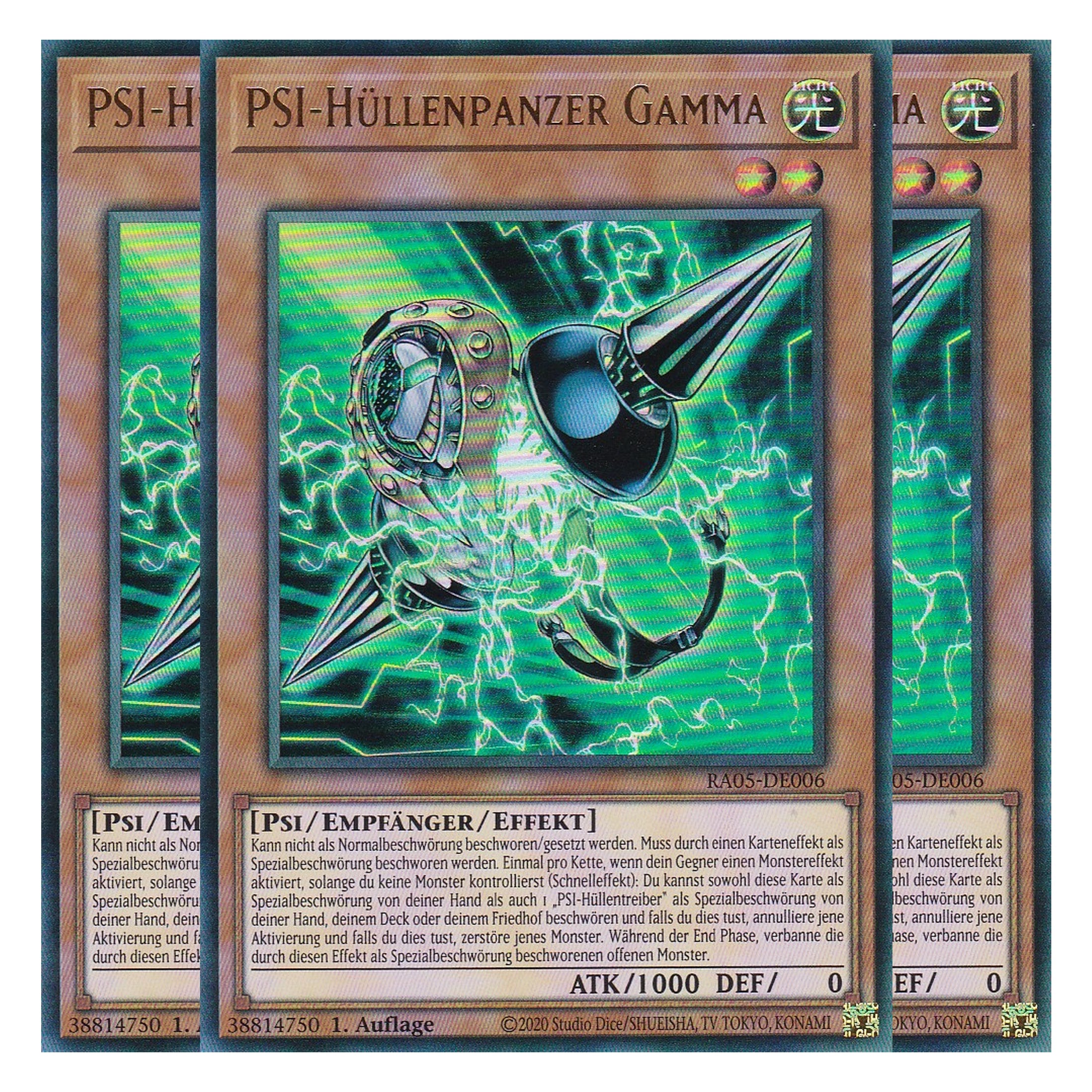 PSI-Hüllenpanzer Gamma - RA05-DE006 - Ultra Rare - Deutsch - Rarity Collection 5 - Yugioh - Playset (3 Kopien)