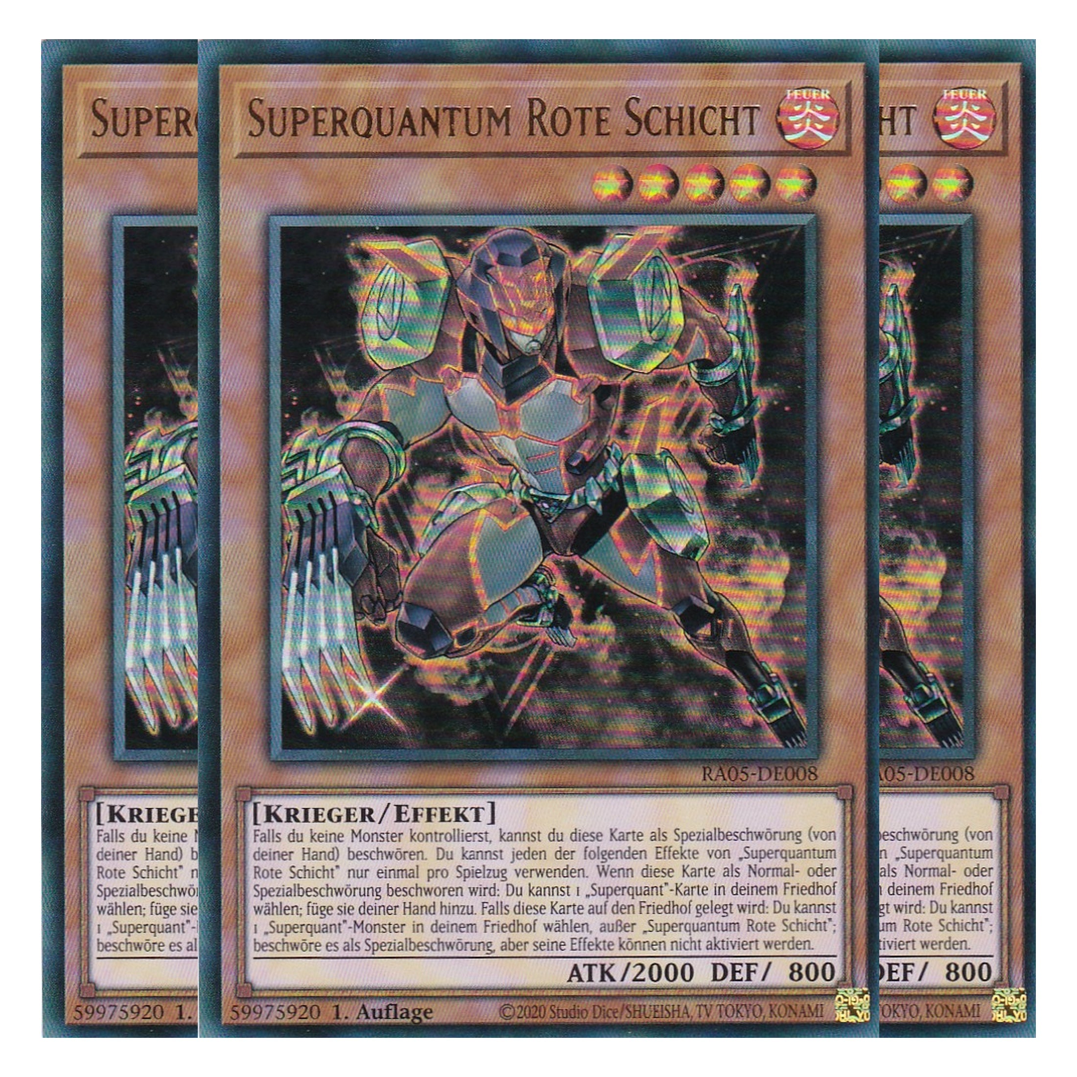 Superquantum Rote Schicht - RA05-DE008 - Ultra Rare - Deutsch - Rarity Collection 5 - Yugioh - Playset (3 Kopien)
