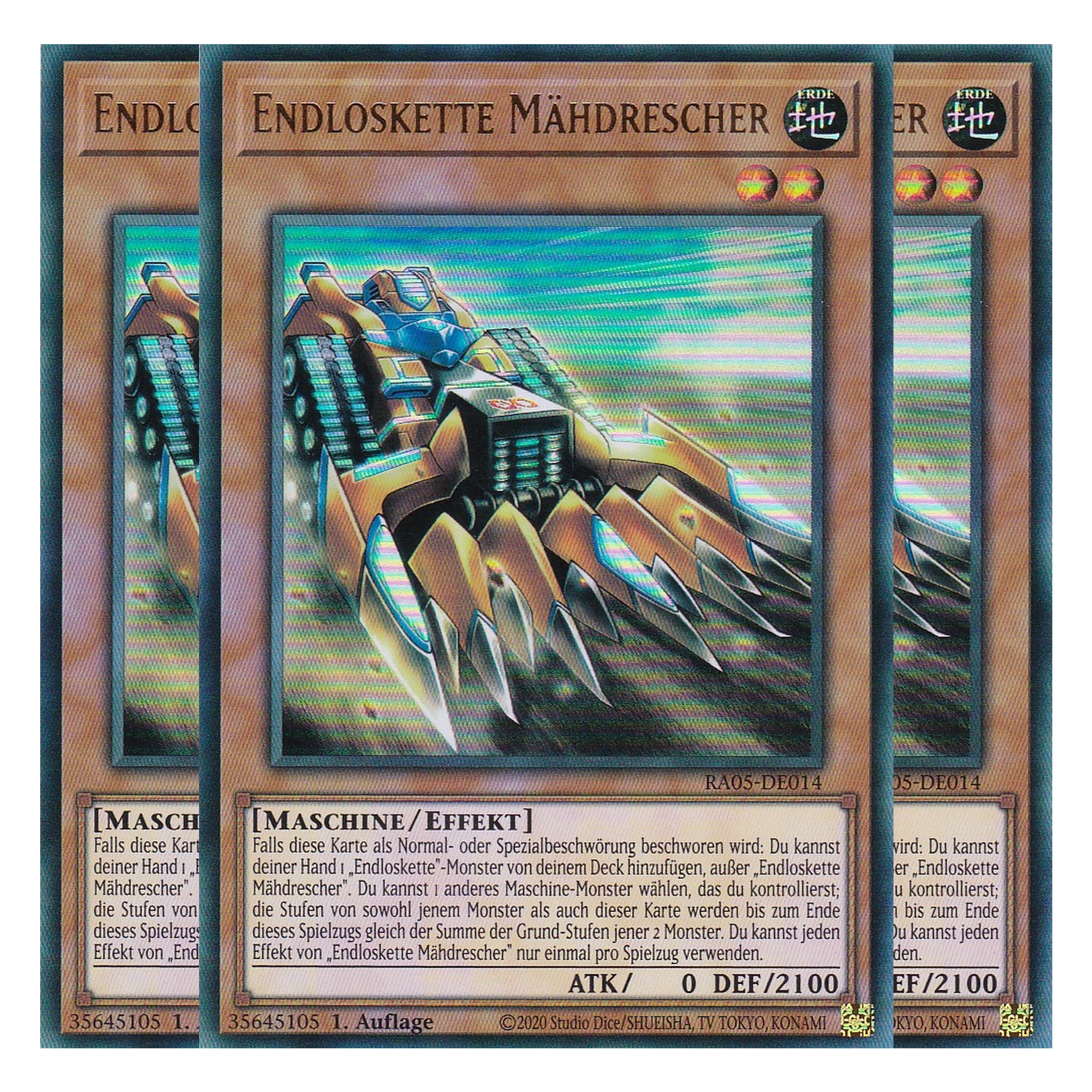 Endloskette Mähdrescher - RA05-DE014 - Ultra Rare - Deutsch - Rarity Collection 5 - Yugioh - Playset (3 Kopien)