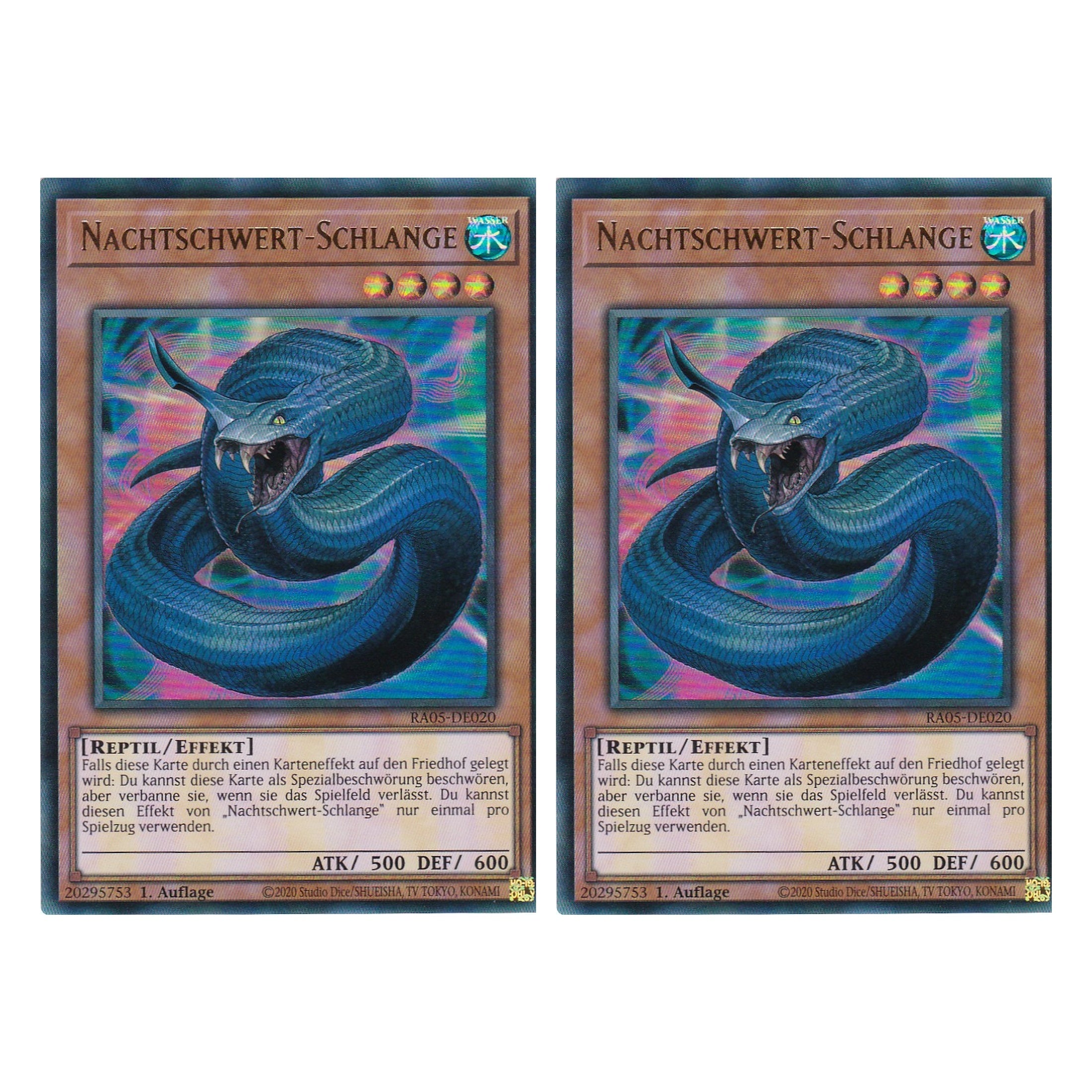 Nachtschwert-Schlange - RA05-DE020 - Ultra Rare - Deutsch - Rarity Collection 5 - Yugioh - Duo Set (2 Stück)