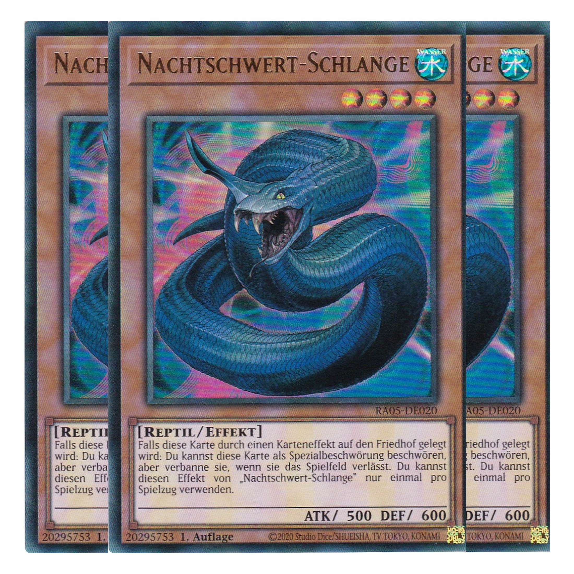 Nachtschwert-Schlange - RA05-DE020 - Ultra Rare - Deutsch - Rarity Collection 5 - Yugioh - Playset (3 Kopien)