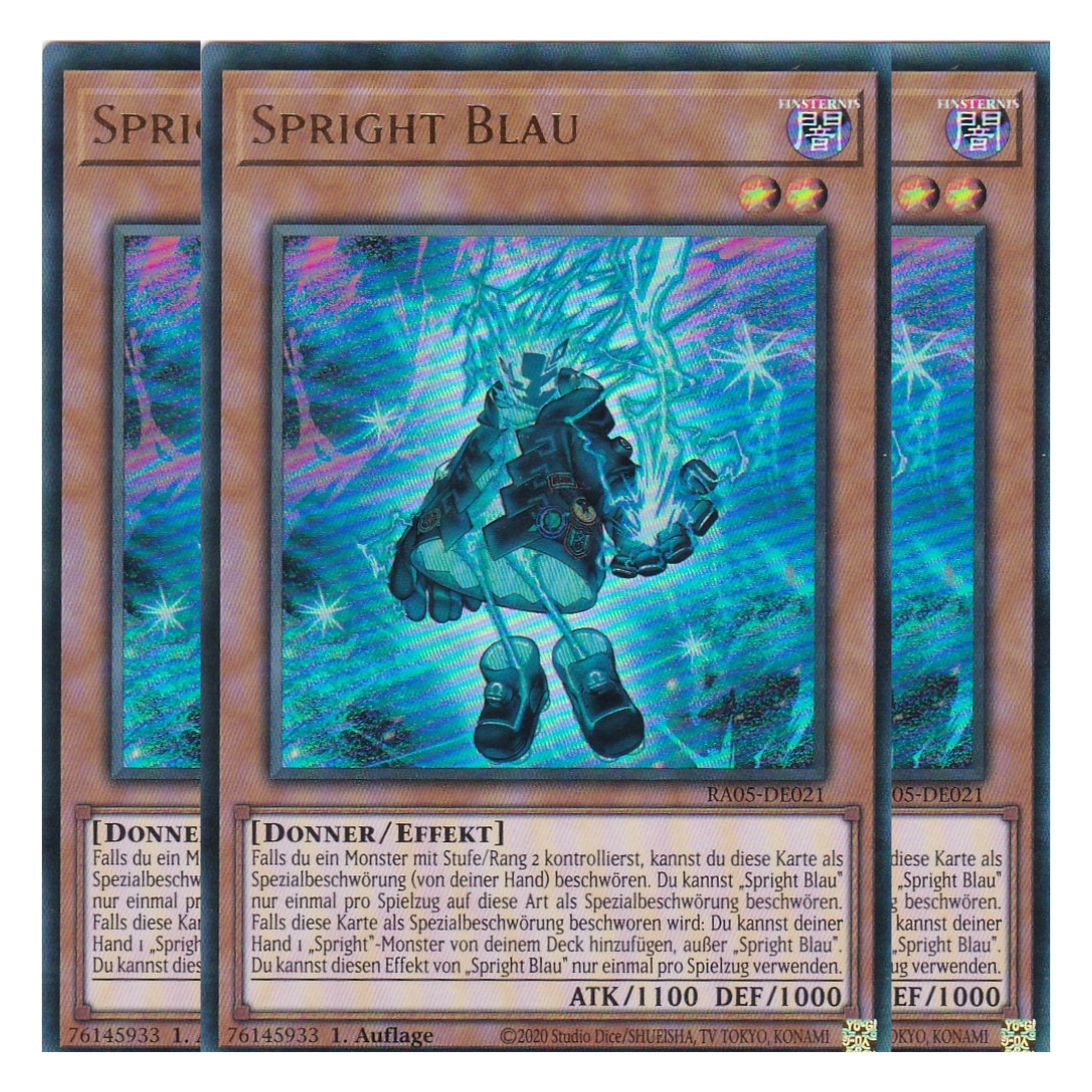Spright Blau - RA05-DE021 - Ultra Rare - Deutsch - Rarity Collection 5 - Yugioh - Playset (3 Kopien)