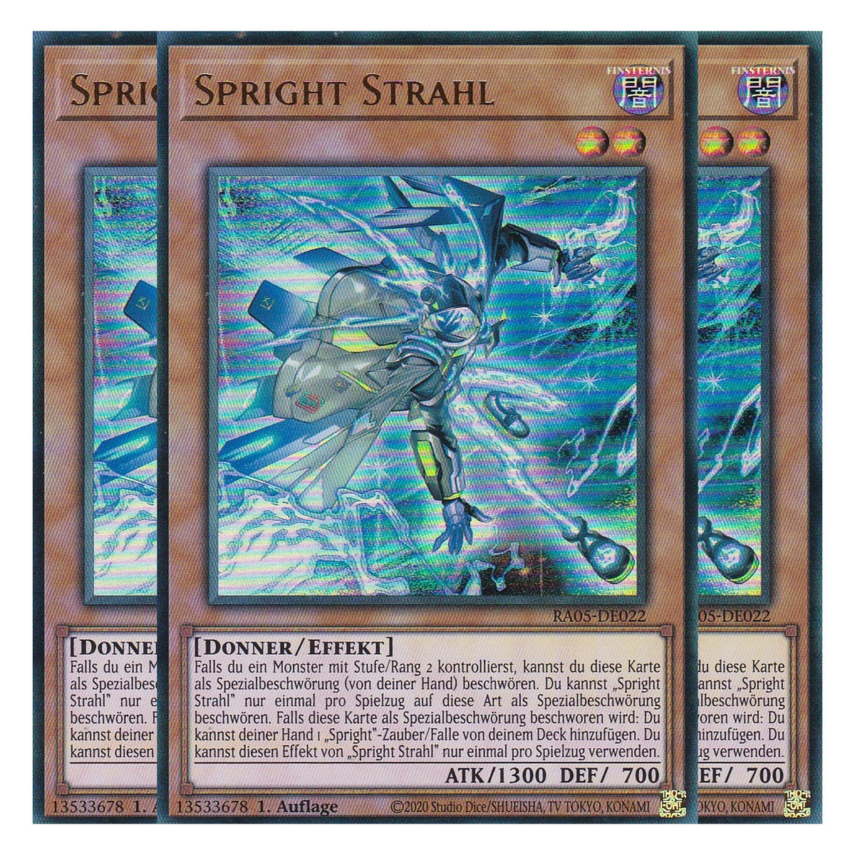 Spright Strahl  - RA05-DE022 - Ultra Rare - Deutsch - Rarity Collection 5 - Yugioh - Playset (3 Kopien)