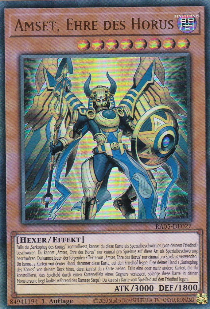 Amset, Ehre des Horus - RA05-DE027 - Ultra Rare - Deutsch - Rarity Collection 5 - Yugioh
