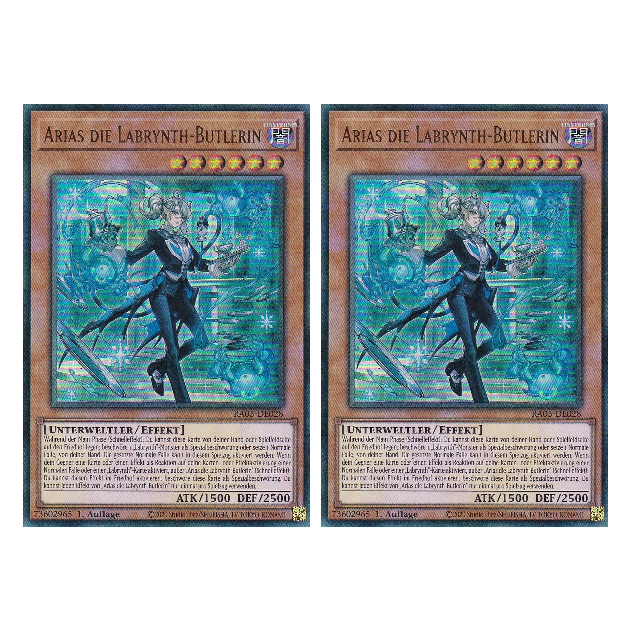 Arias die Labrynth-Butlerin - RA05-DE028 - Ultra Rare - Deutsch - Rarity Collection 5 - Yugioh - Duo Set (2 Stück)