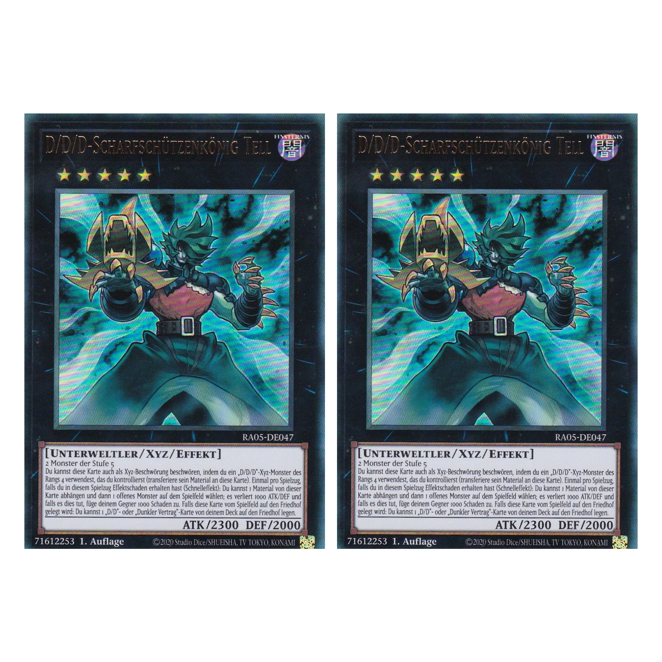 D/D/D-Scharfschützenkönig Tell - RA05-DE047 - Ultra Rare - Deutsch - Rarity Collection 5 - Yugioh - Duo Set (2 Stück)