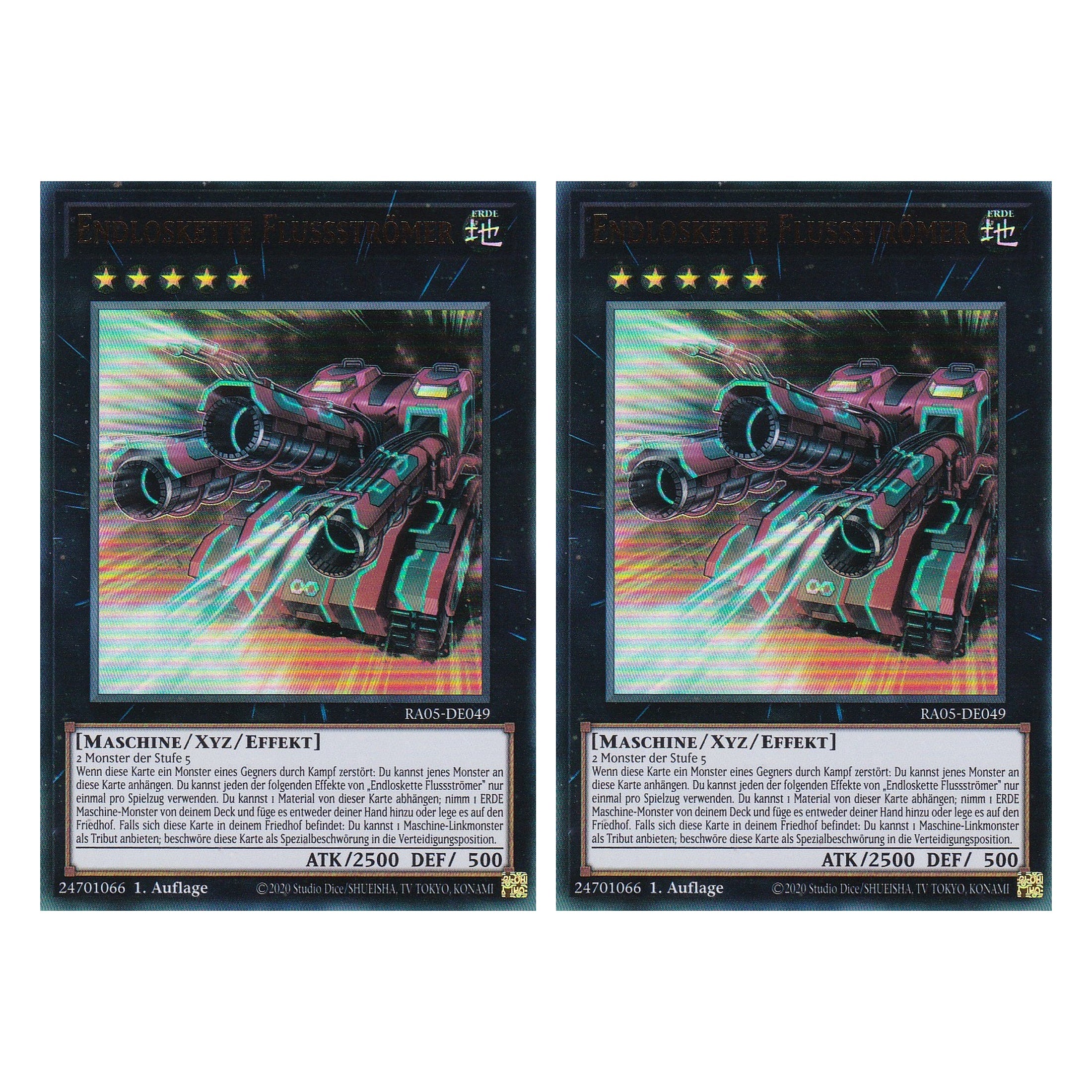 Endloskette Flussströmer - RA05-DE049 - Ultra Rare - Deutsch - Rarity Collection 5 - Yugioh - Duo Set (2 Stück)