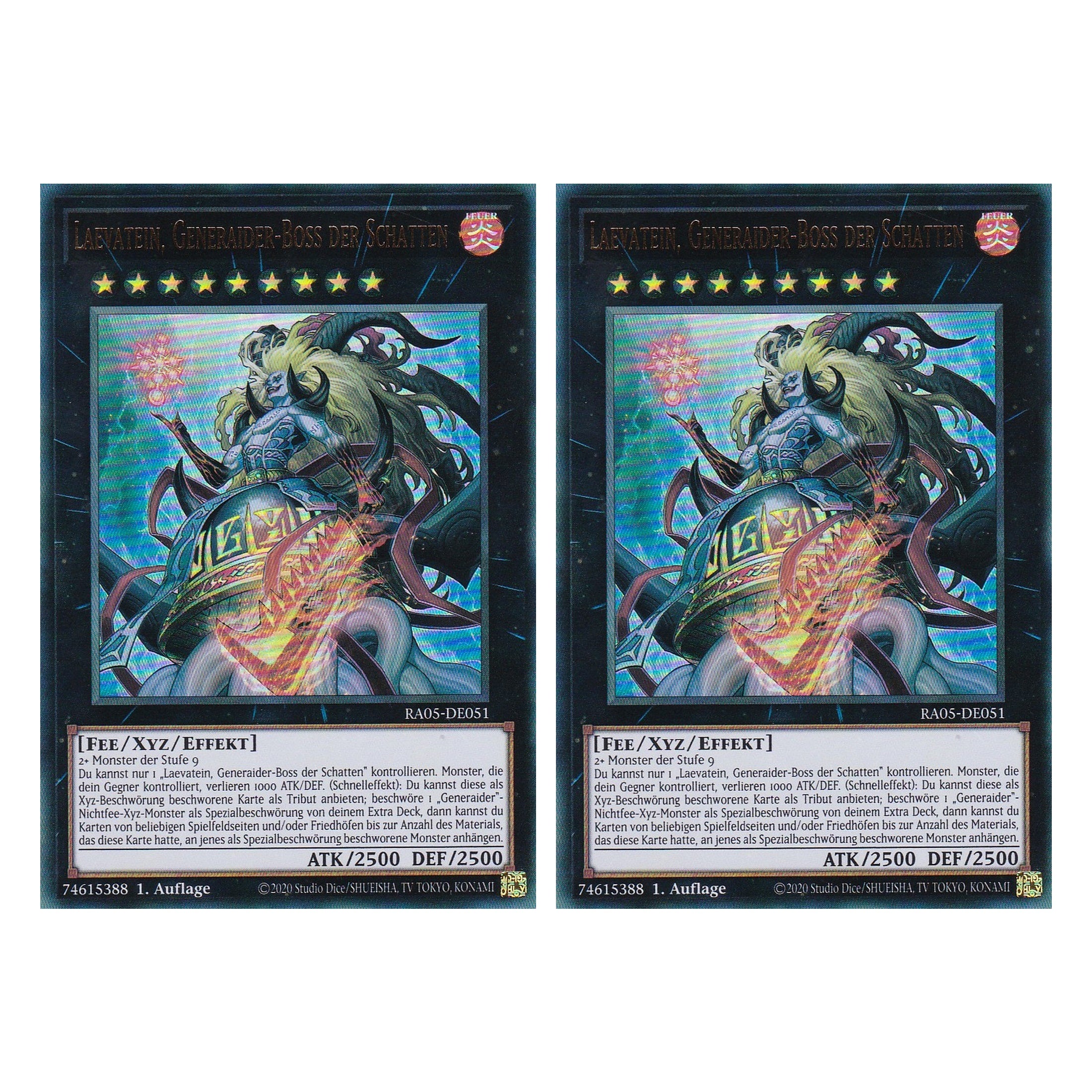 Laevatein, Generaider-Boss der Schatten - RA05-DE051 - Ultra Rare - Deutsch - Rarity Collection 5 - Yugioh - Duo Set (2 Stück)