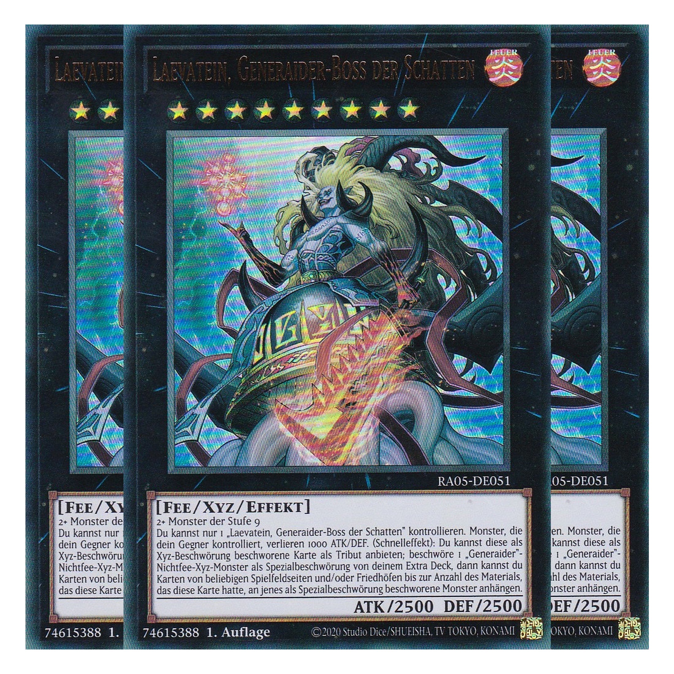 Laevatein, Generaider-Boss der Schatten - RA05-DE051 - Ultra Rare - Deutsch - Rarity Collection 5 - Yugioh - Playset (3 Kopien)