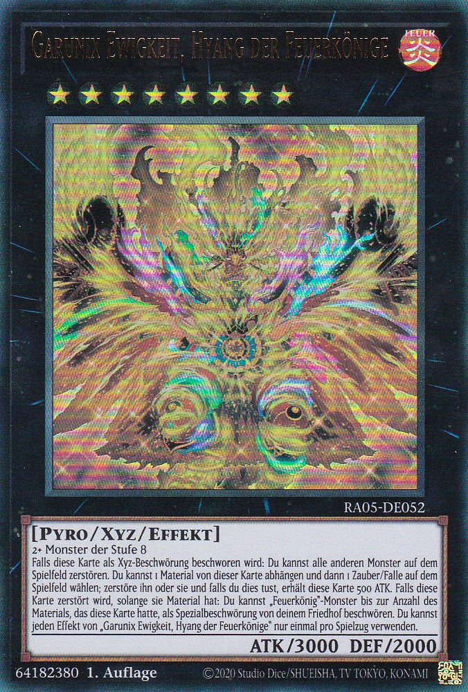 Garunix Ewigkeit, Hyang der Feuerkönige - RA05-DE052 - Ultra Rare - Deutsch - Rarity Collection 5 - Yugioh