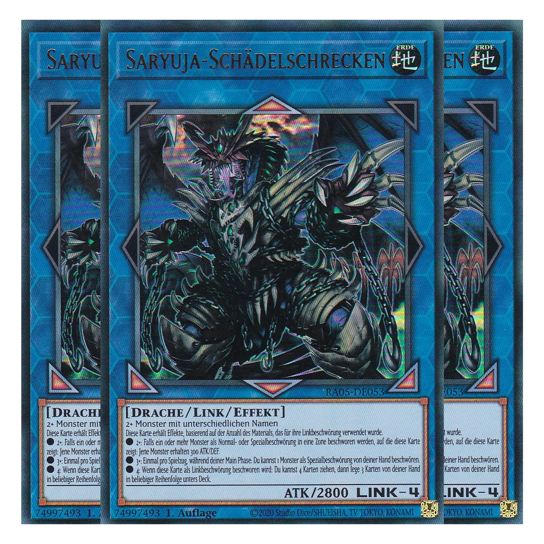 Saryuja-Schädelschrecken - RA05-DE053 - Ultra Rare - Deutsch - Rarity Collection 5 - Yugioh - Playset (3 Kopien)