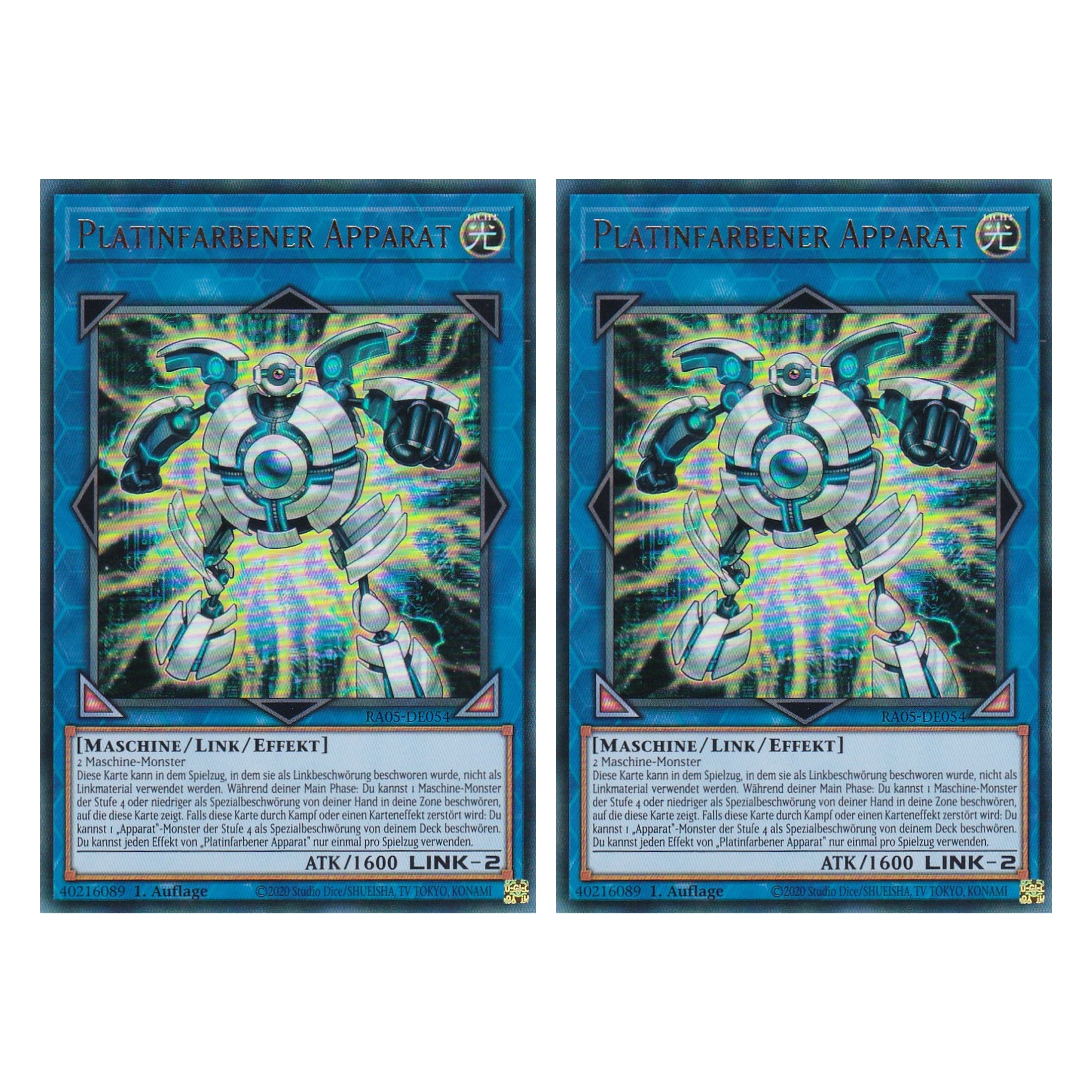 Platinfarbener Apparat - RA05-DE054 - Ultra Rare - Deutsch - Rarity Collection 5 - Yugioh - Duo Set (2 Stück)