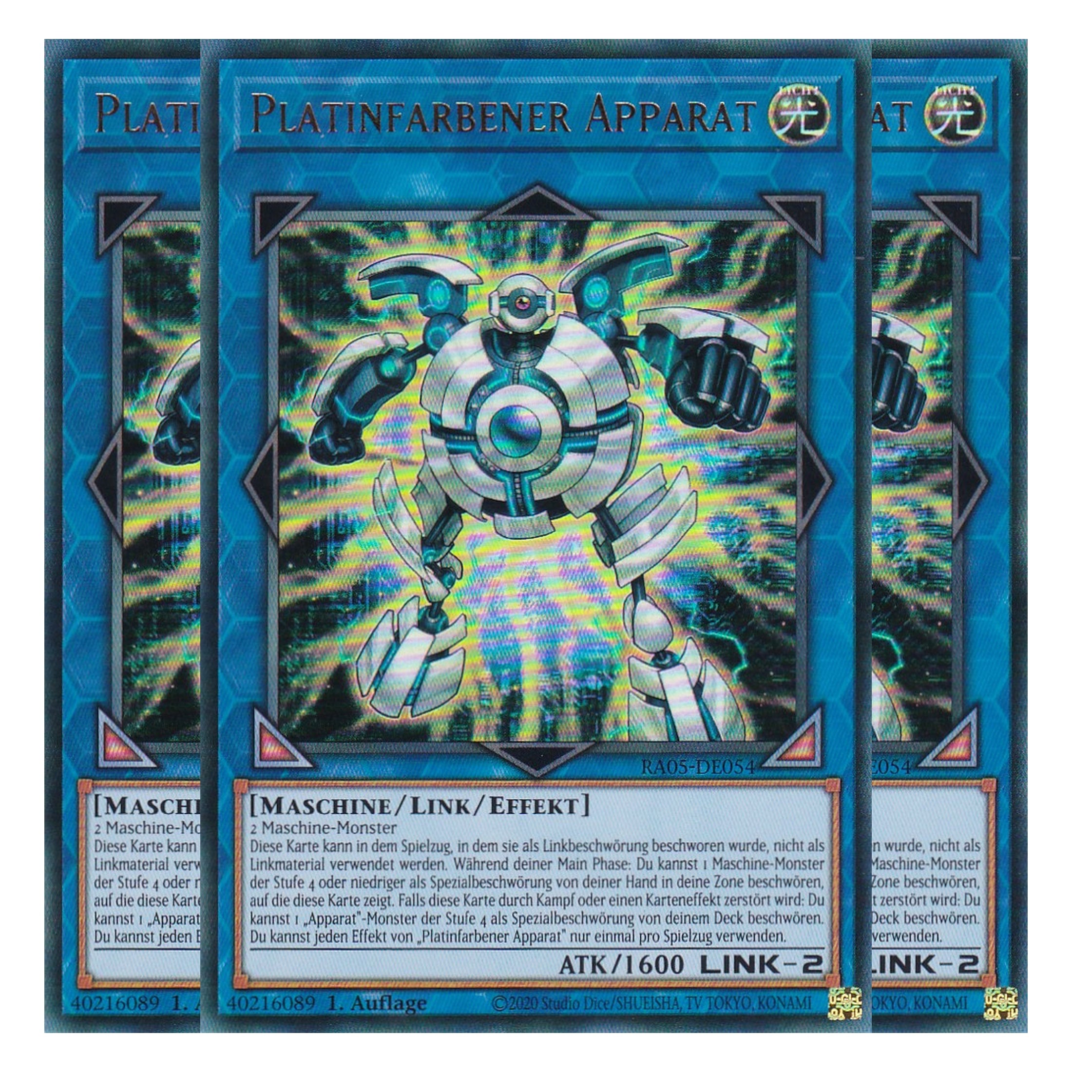 Platinfarbener Apparat - RA05-DE054 - Ultra Rare - Deutsch - Rarity Collection 5 - Yugioh - Playset (3 Kopien)