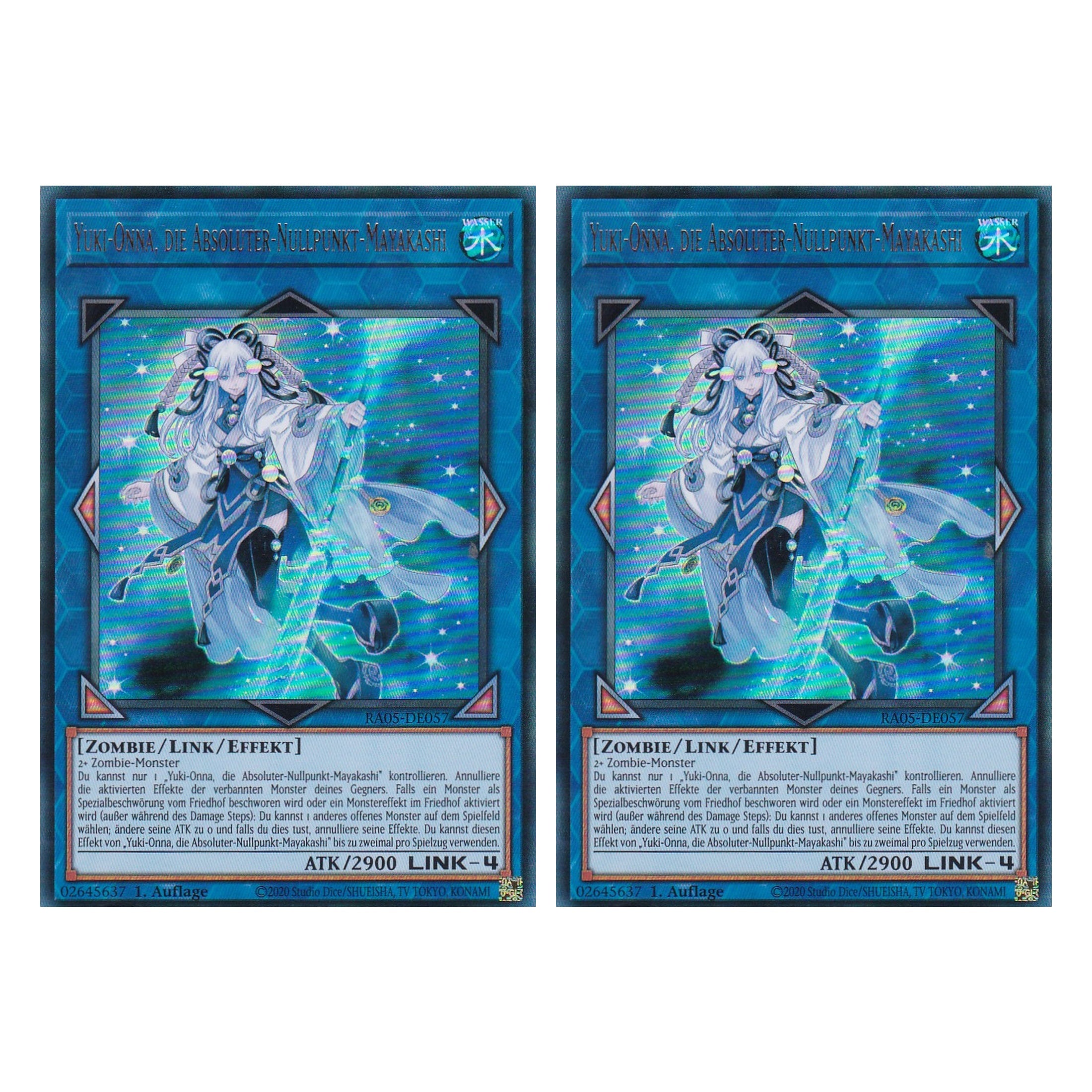 Yuki-Onna, die Absoluter-Nullpunkt-Mayakashi - RA05-DE057 - Ultra Rare - Deutsch - Rarity Collection 5 - Yugioh - Duo Set (2 Stück)