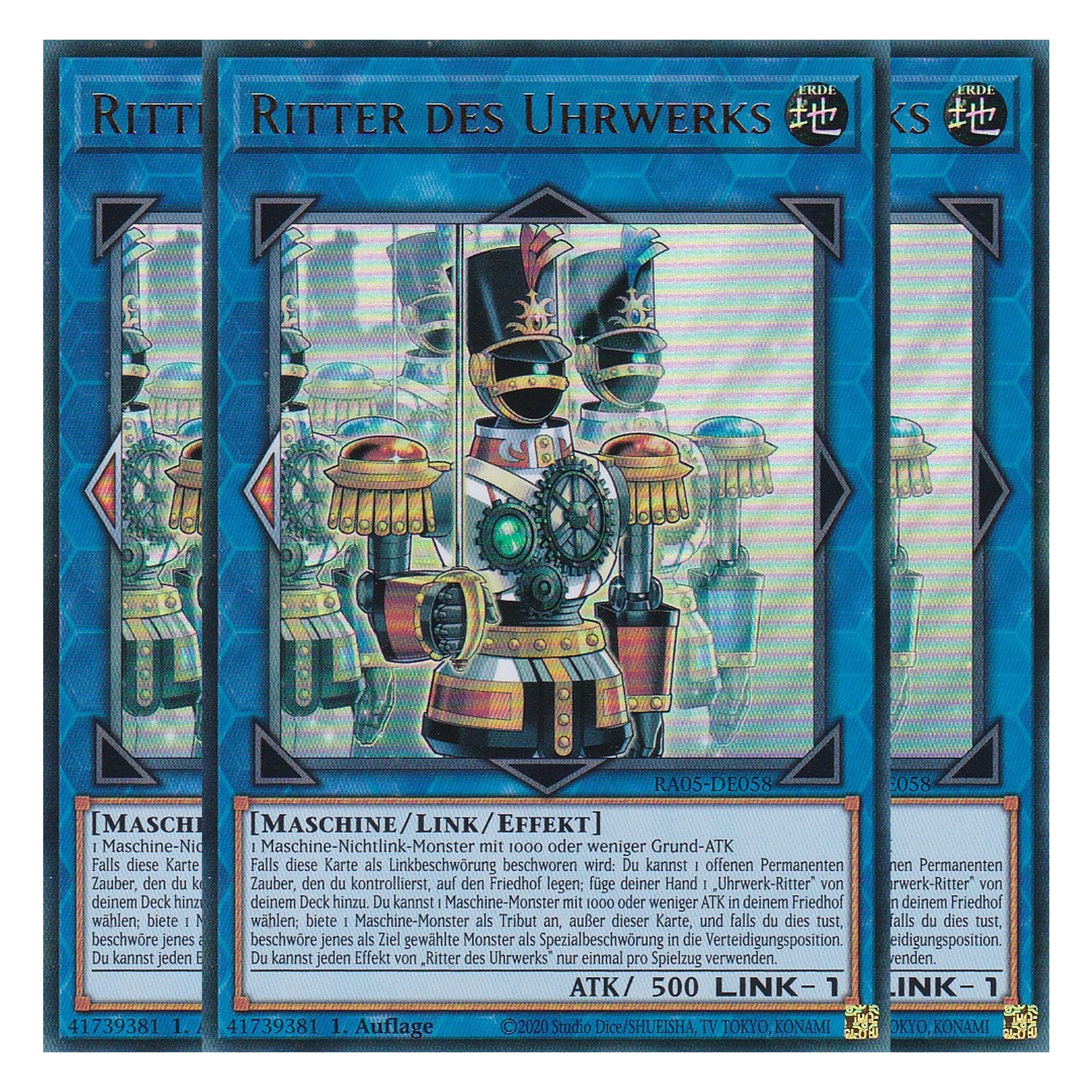 Ritter des Uhrwerks - RA05-DE058 - Ultra Rare - Deutsch - Rarity Collection 5 - Yugioh - Playset (3 Kopien)