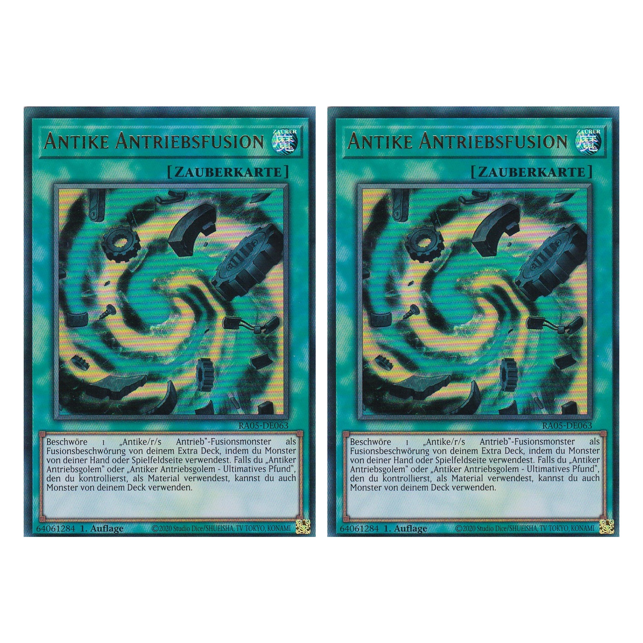 Antike Antriebsfusion - RA05-DE063 - Ultra Rare - Deutsch - Rarity Collection 5 - Yugioh - Duo Set (2 Stück)