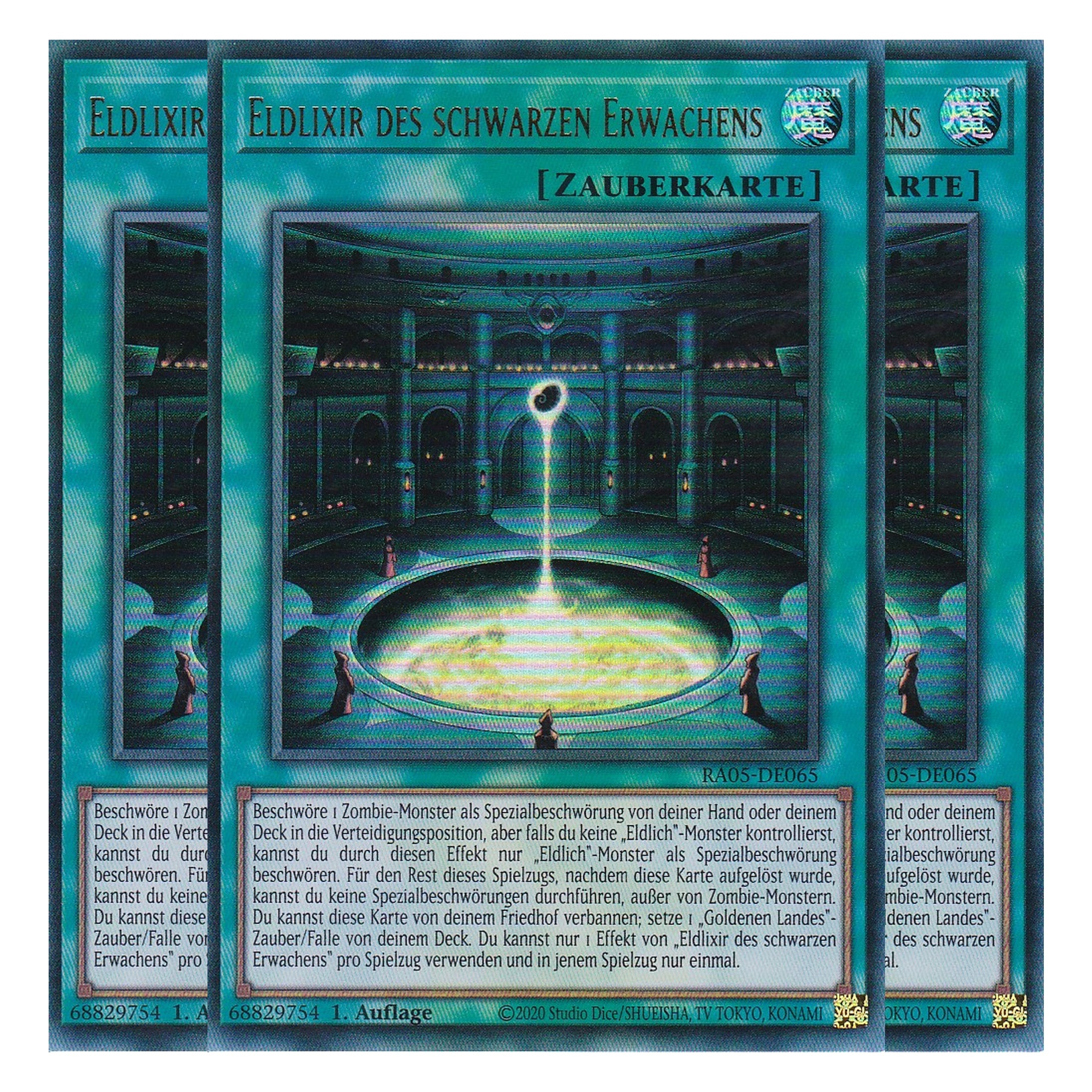 Eldlixir des schwarzen Erwachens - RA05-DE065 - Ultra Rare - Deutsch - Rarity Collection 5 - Yugioh - Playset (3 Kopien)