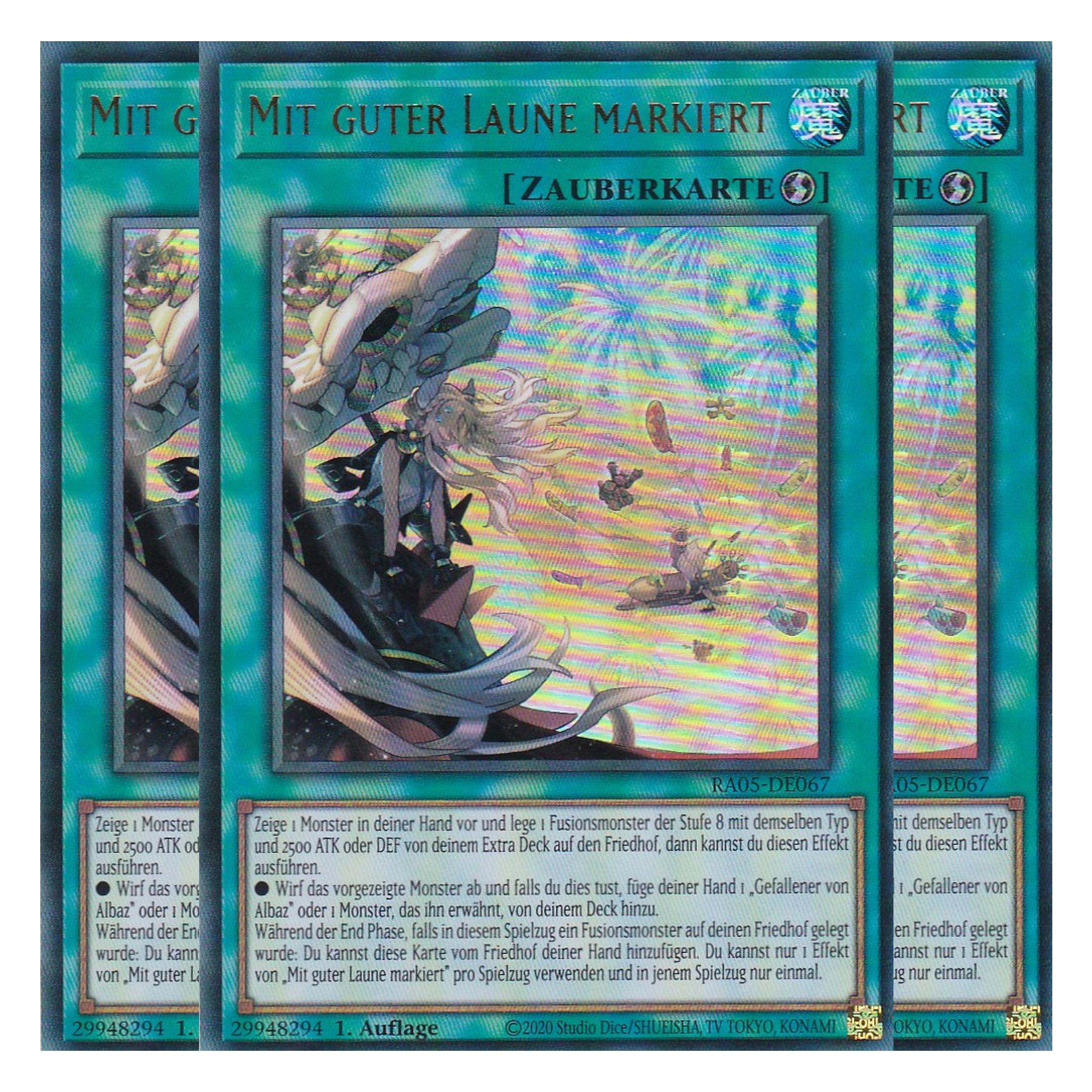 Mit guter Laune markiert - RA05-DE067 - Ultra Rare - Deutsch - Rarity Collection 5 - Yugioh - Playset (3 Kopien)