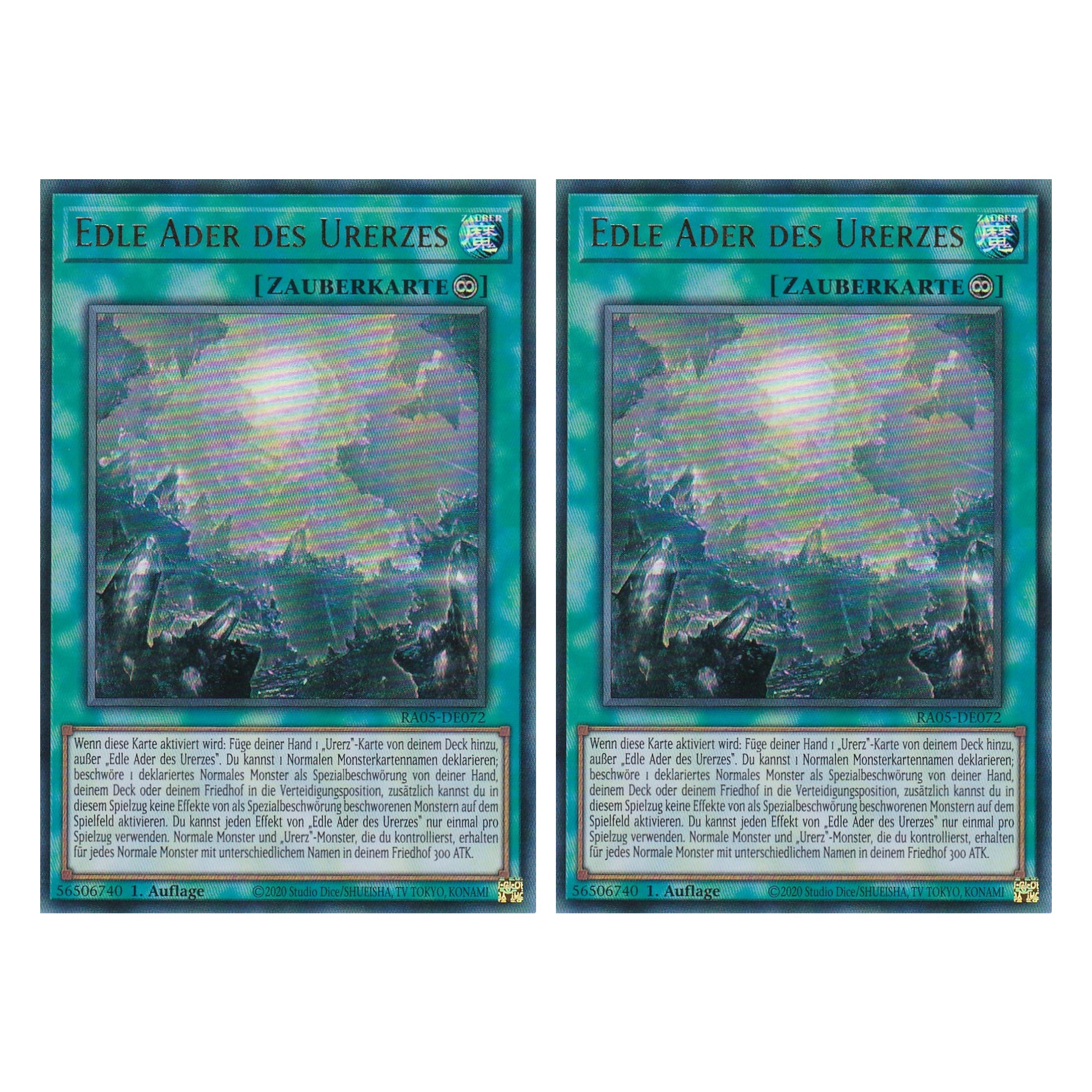 Edle Ader des Urerzes - RA05-DE072 - Ultra Rare - Deutsch - Rarity Collection 5 - Yugioh - Duo Set (2 Stück)