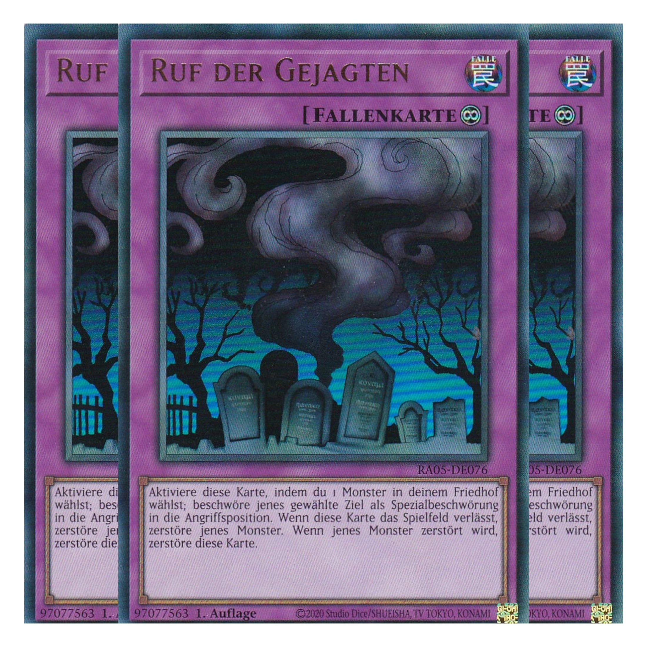 Ruf der Gejagten - RA05-DE076 - Ultra Rare - Deutsch - Rarity Collection 5 - Yugioh - Playset (3 Kopien)