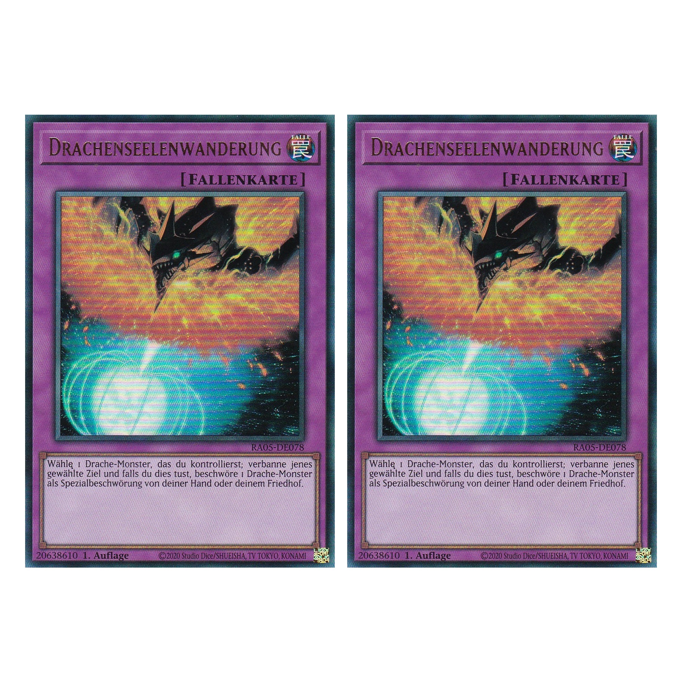 Drachenseelenwanderung - RA05-DE078 - Ultra Rare - Deutsch - Rarity Collection 5 - Yugioh - Duo Set (2 Stück)