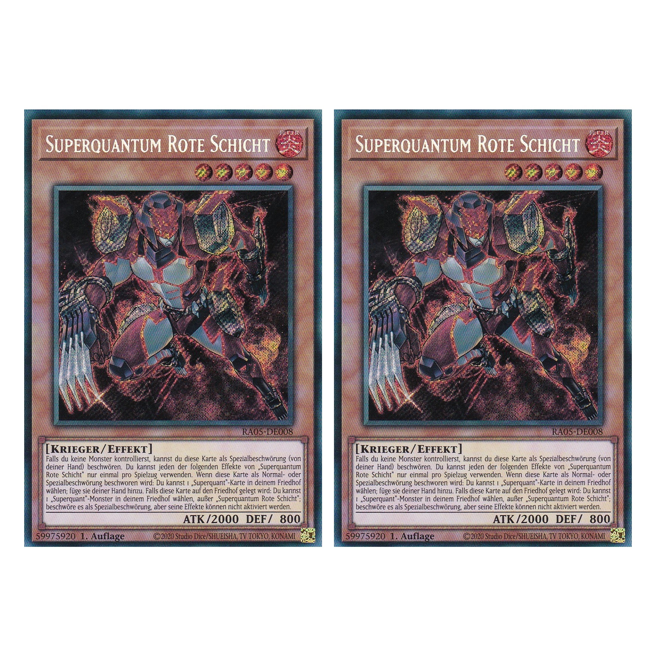 Superquantum Rote Schicht - RA05-DE008 - Secret Rare - Deutsch - Rarity Collection 5 - Yugioh - Duo Set (2 Stück)