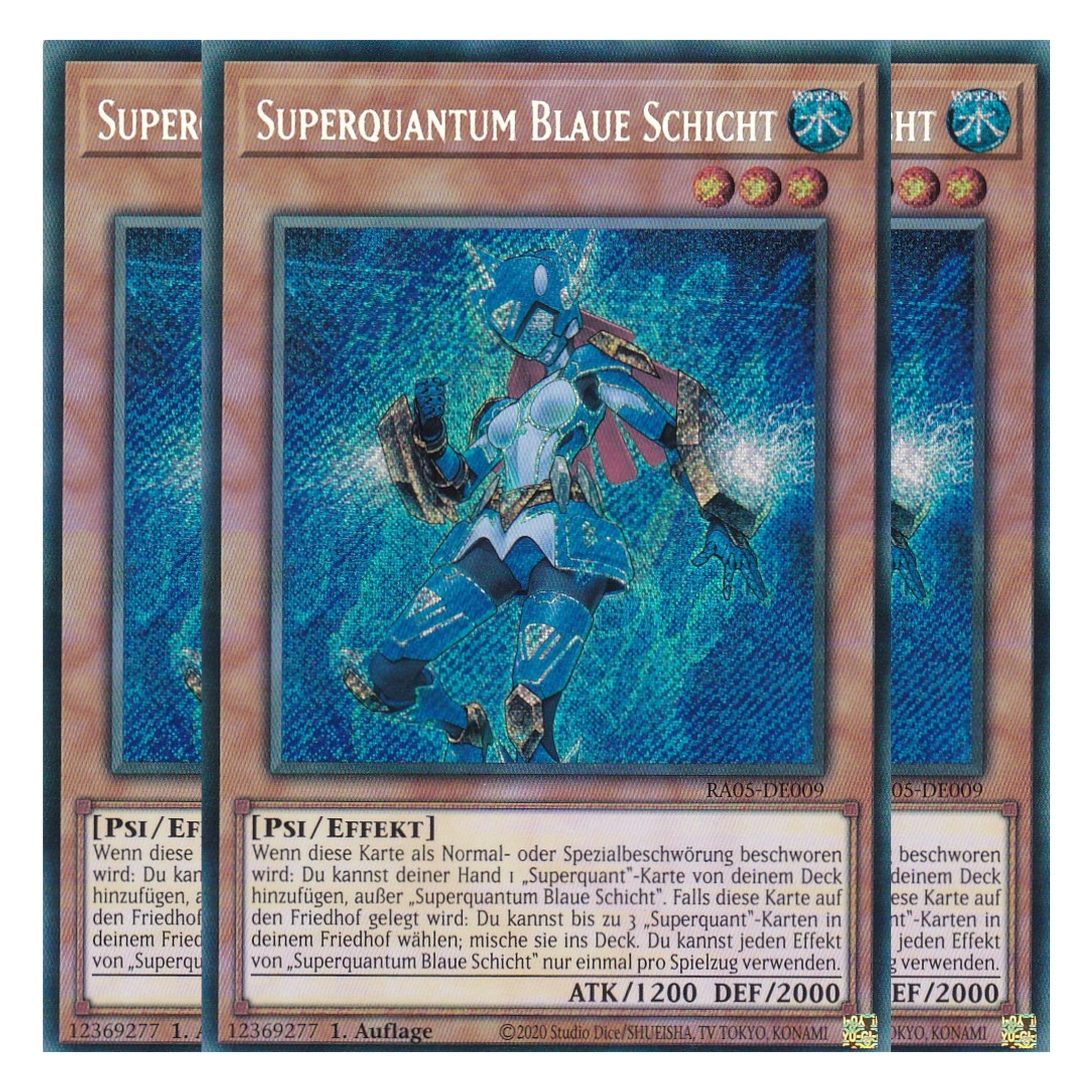 Superquantum Blaue Schicht - RA05-DE009 - Secret Rare - Deutsch - Rarity Collection 5 - Yugioh - Playset (3 Kopien)