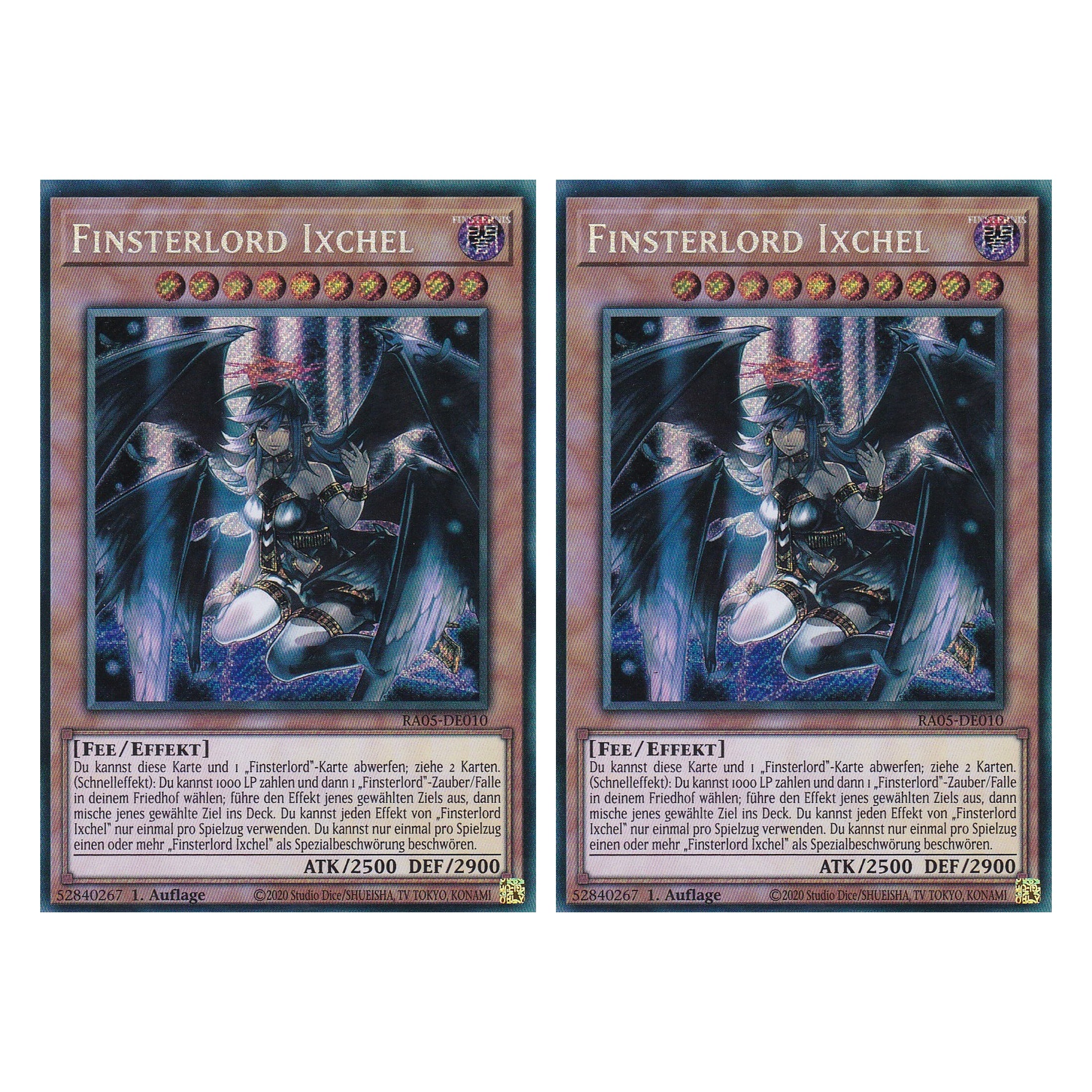 Finsterlord Ixchel - RA05-DE010 - Secret Rare - Deutsch - Rarity Collection 5 - Yugioh - Duo Set (2 Stück)
