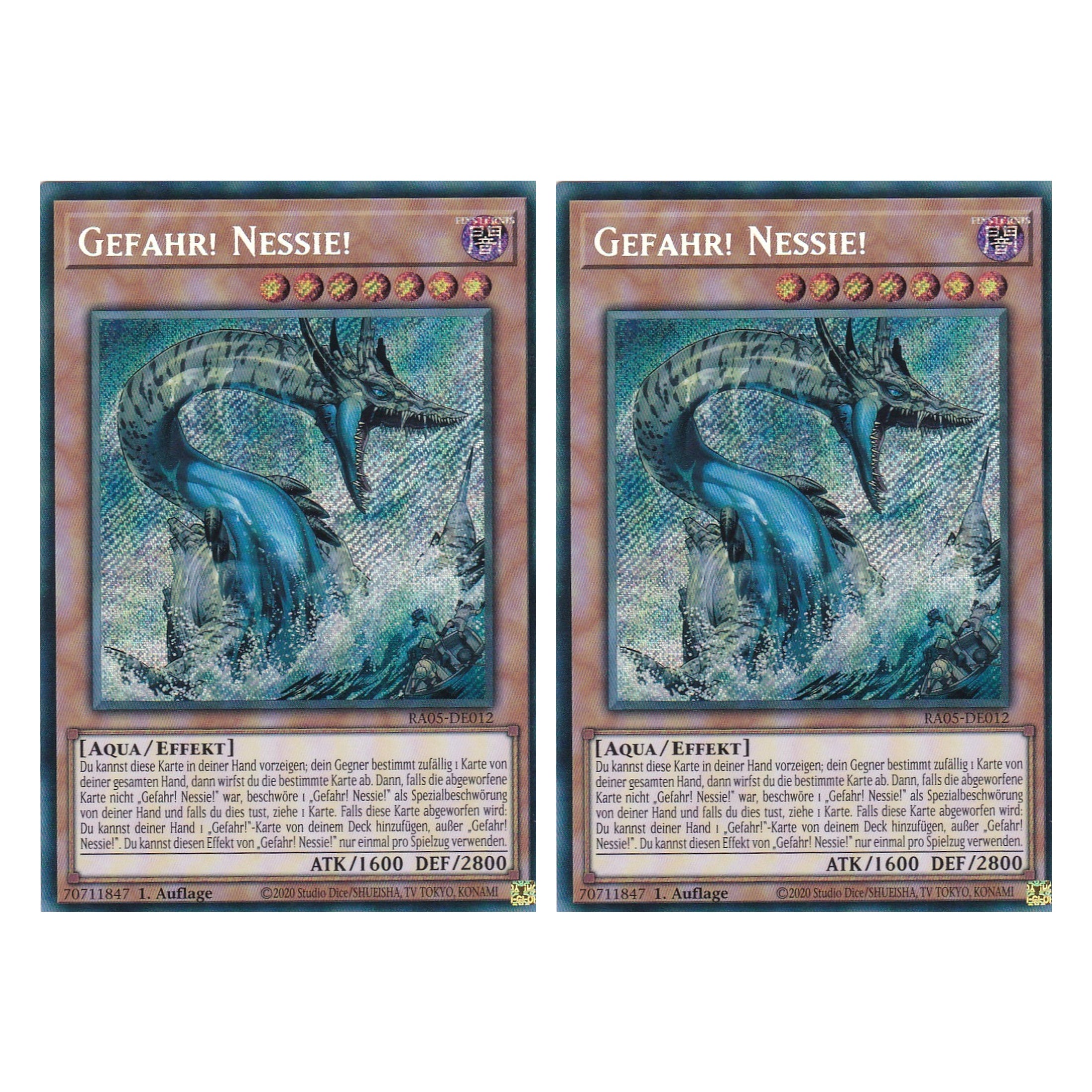 Gefahr! Nessie! - RA05-DE012 - Secret Rare - Deutsch - Rarity Collection 5 - Yugioh - Duo Set (2 Stück)