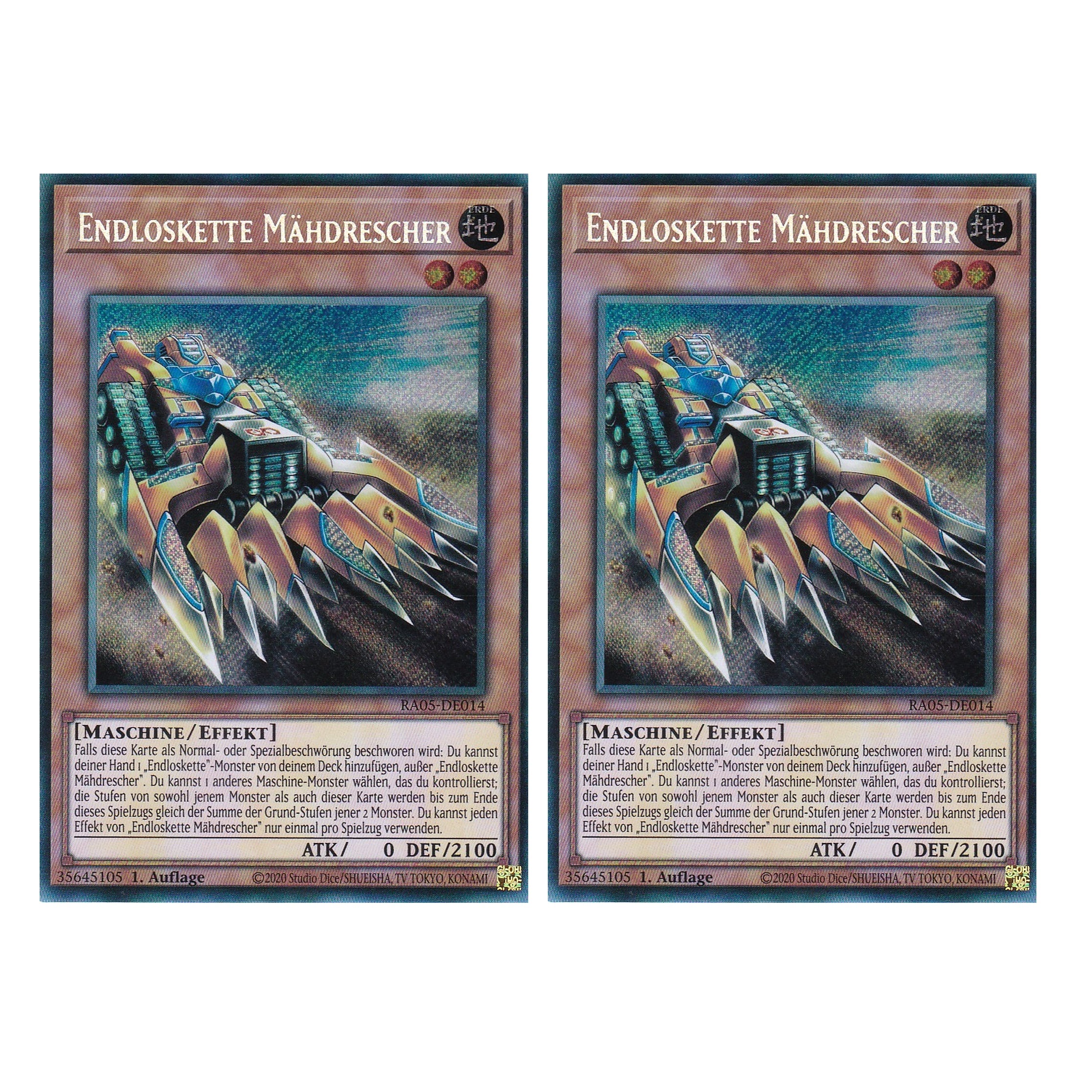 Endloskette Mähdrescher - RA05-DE014 - Secret Rare - Deutsch - Rarity Collection 5 - Yugioh - Duo Set (2 Stück)