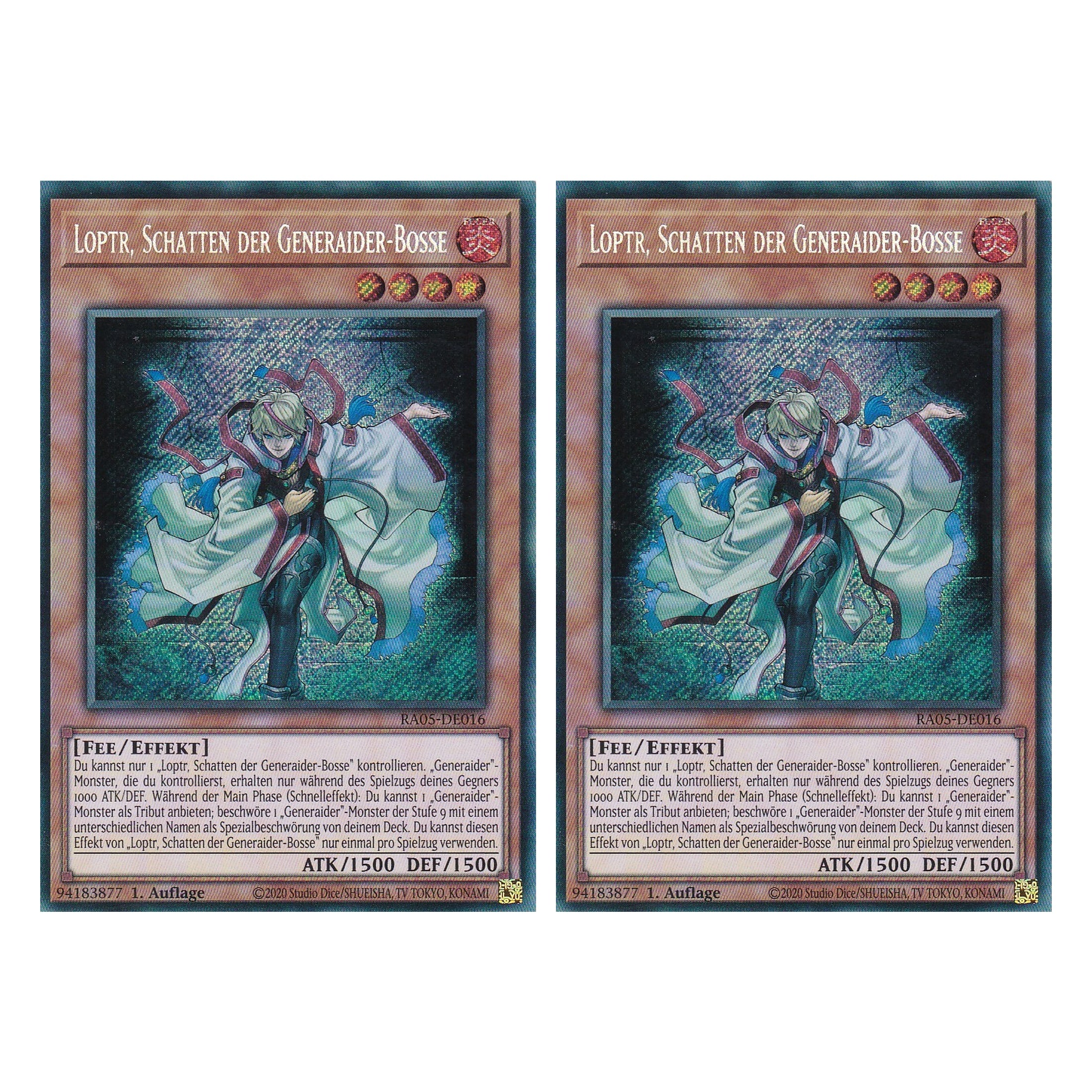 Loptr, Schatten der Generaider-Bosse - RA05-DE016 - Secret Rare - Deutsch - Rarity Collection 5 - Yugioh - Duo Set (2 Stück)