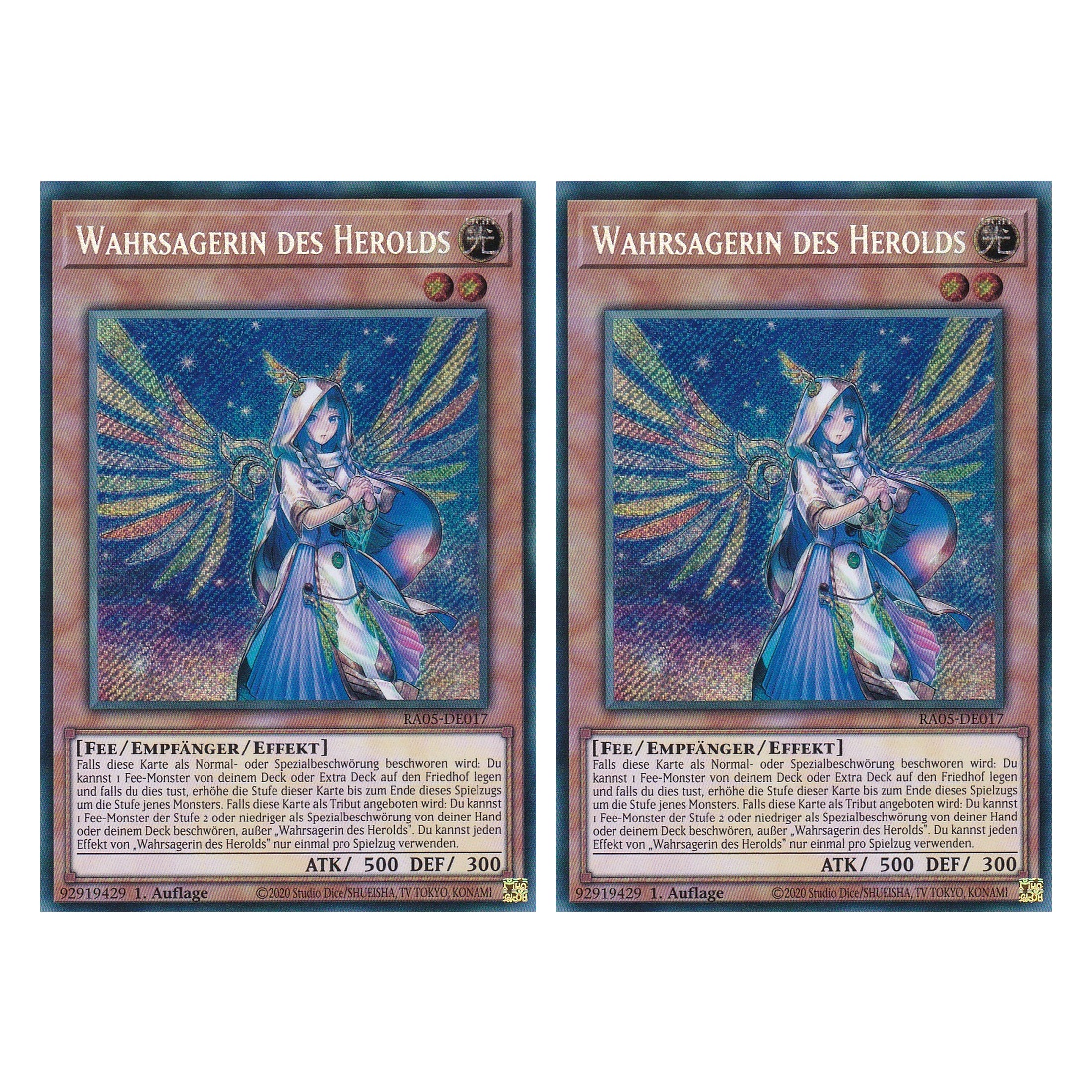Wahrsagerin des Herolds - RA05-DE017 - Secret Rare - Deutsch - Rarity Collection 5 - Yugioh - Duo Set (2 Stück)