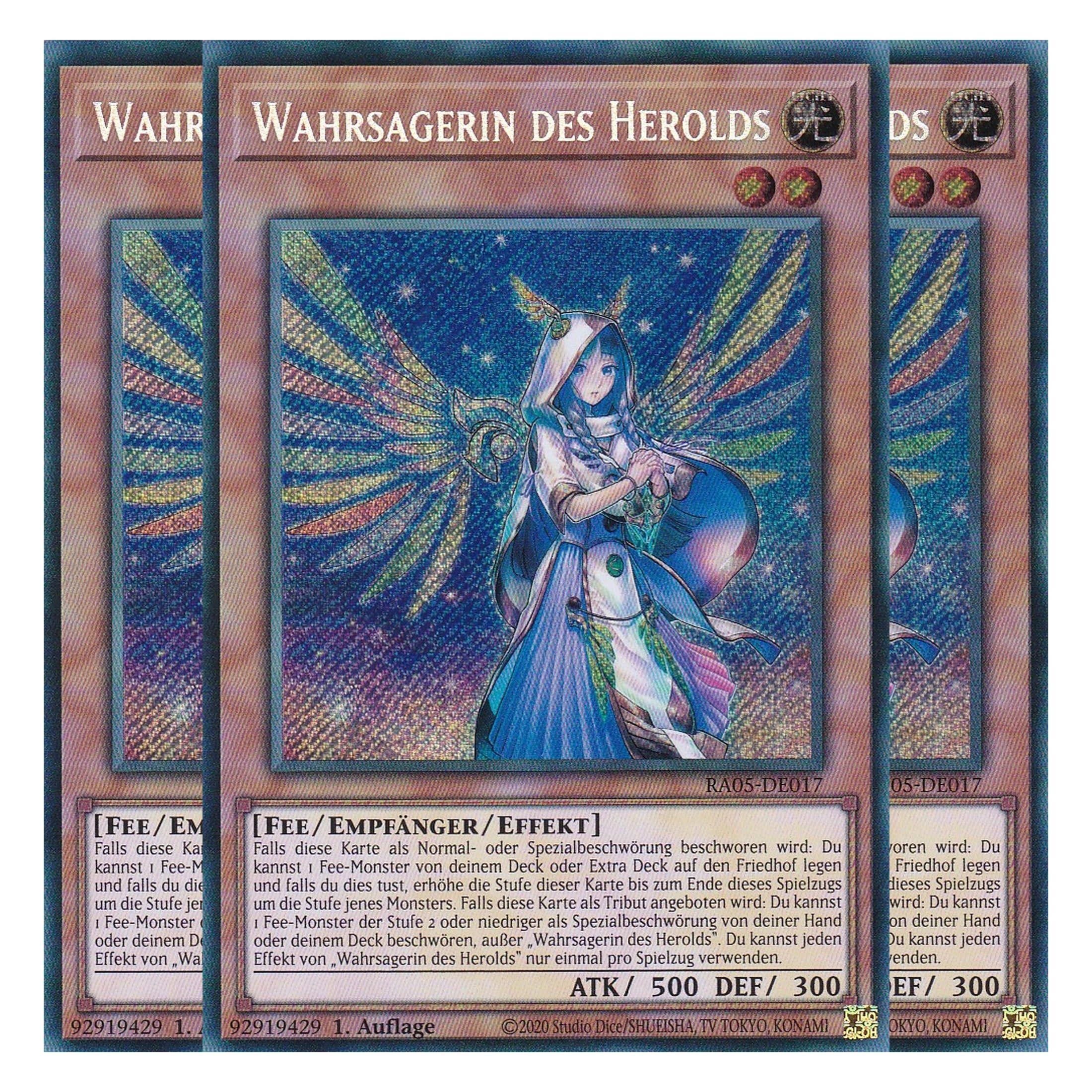 Wahrsagerin des Herolds - RA05-DE017 - Secret Rare - Deutsch - Rarity Collection 5 - Yugioh - Playset (3 Kopien)