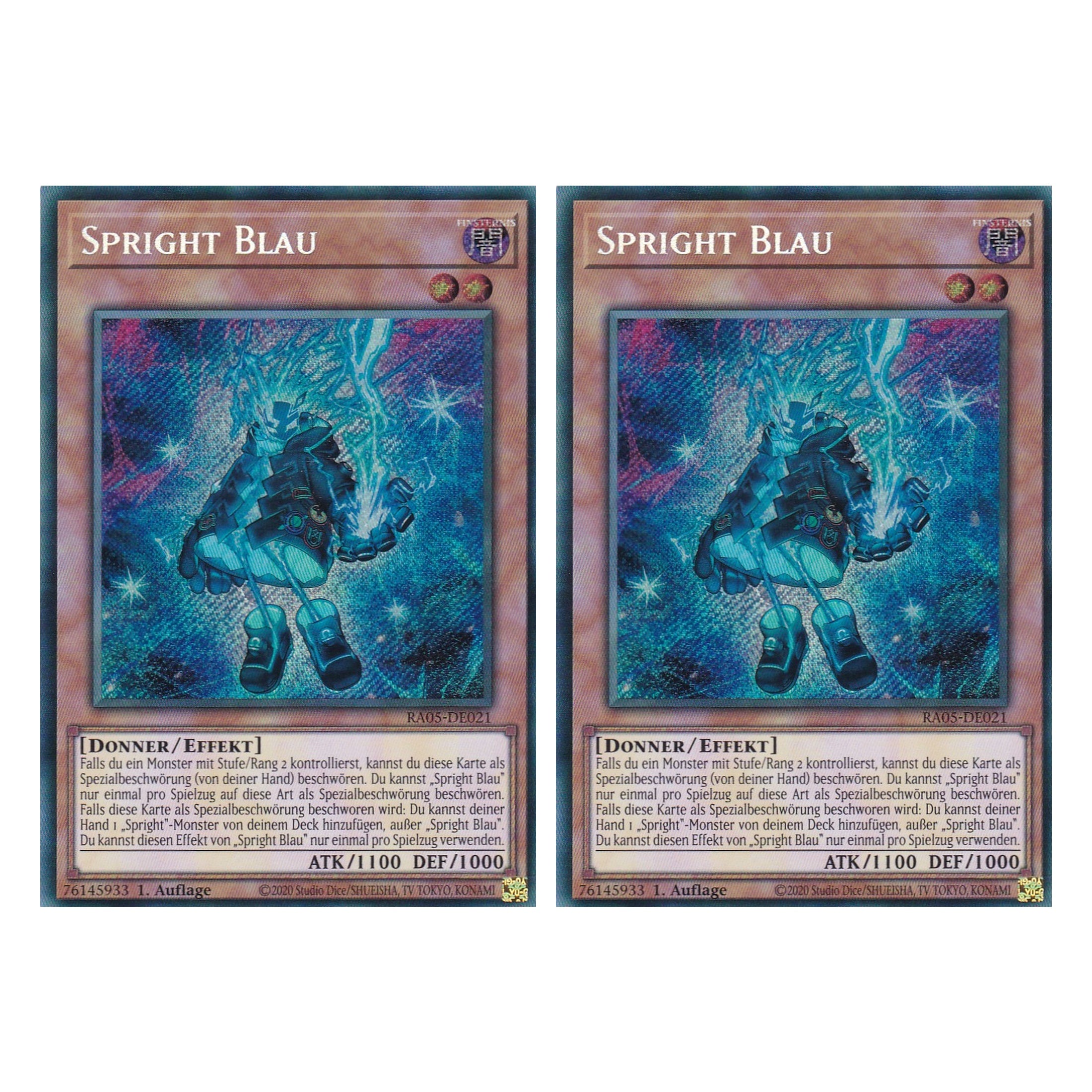 Spright Blau - RA05-DE021 - Secret Rare - Deutsch - Rarity Collection 5 - Yugioh - Duo Set (2 Stück)