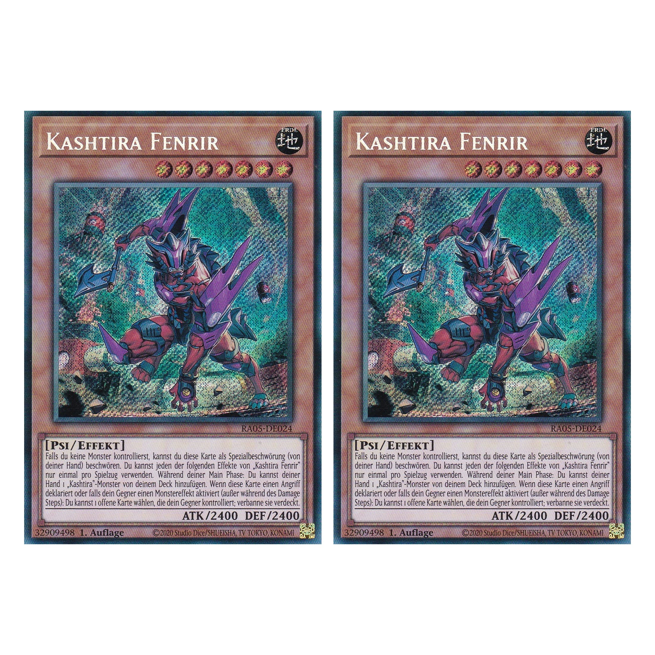 Kashtira Fenrir - RA05-DE024 - Secret Rare - Deutsch - Rarity Collection 5 - Yugioh - Duo Set (2 Stück)