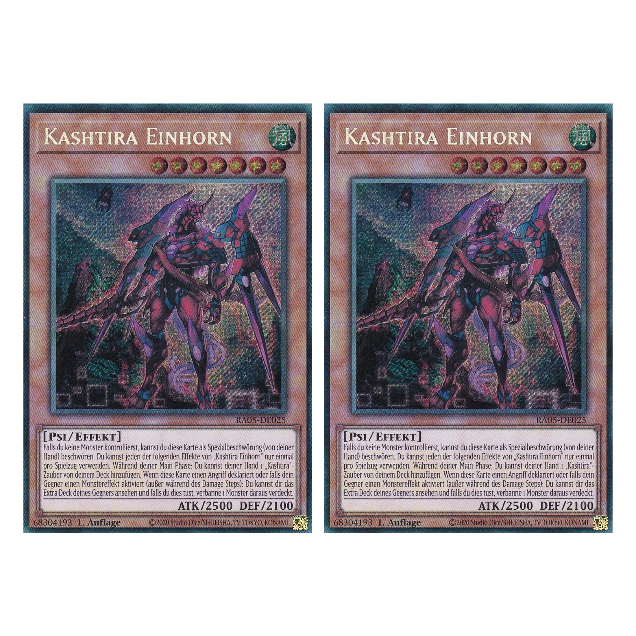 Kashtira Einhorn - RA05-DE025 - Secret Rare - Deutsch - Rarity Collection 5 - Yugioh - Duo Set (2 Stück)