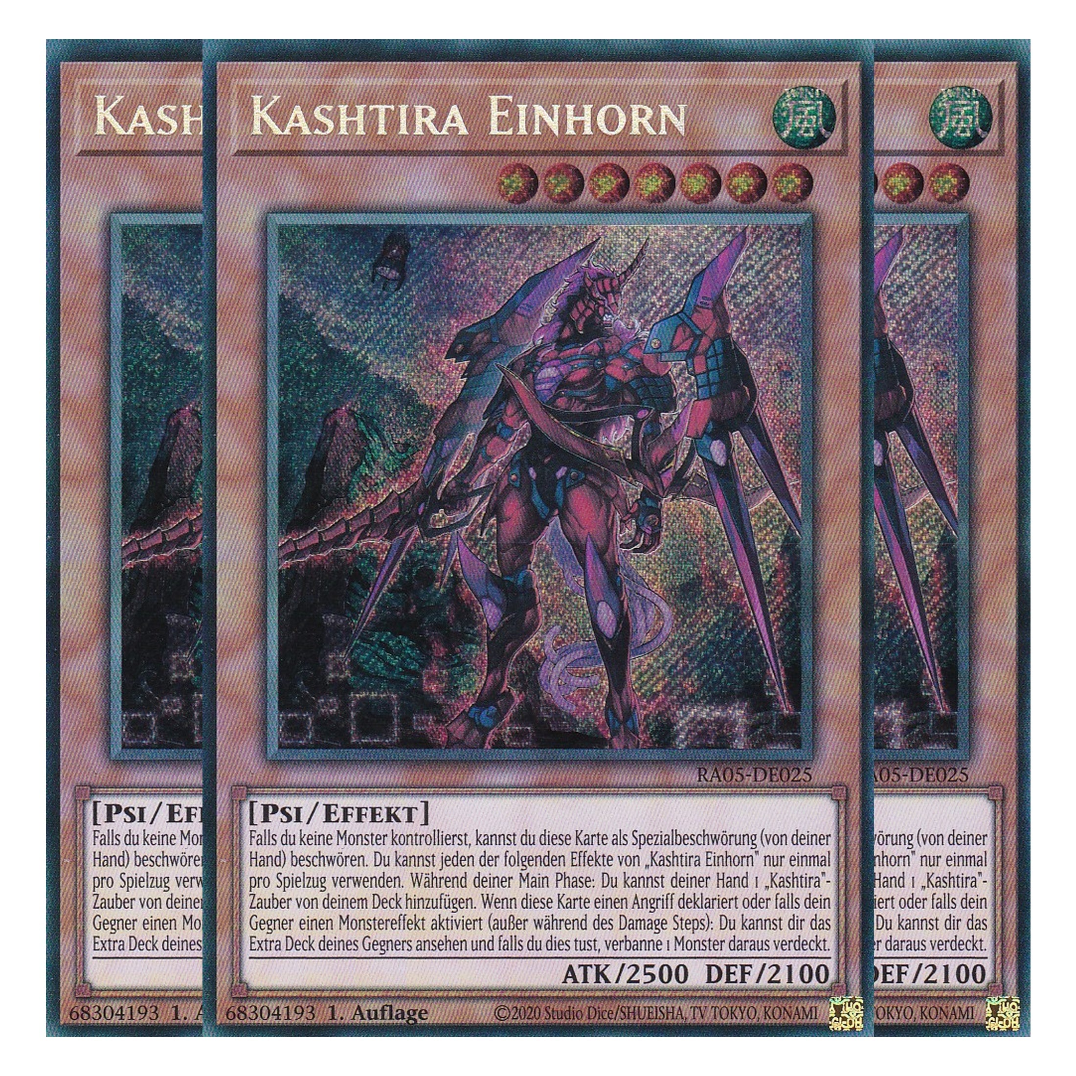 Kashtira Einhorn - RA05-DE025 - Secret Rare - Deutsch - Rarity Collection 5 - Yugioh - Playset (3 Kopien)