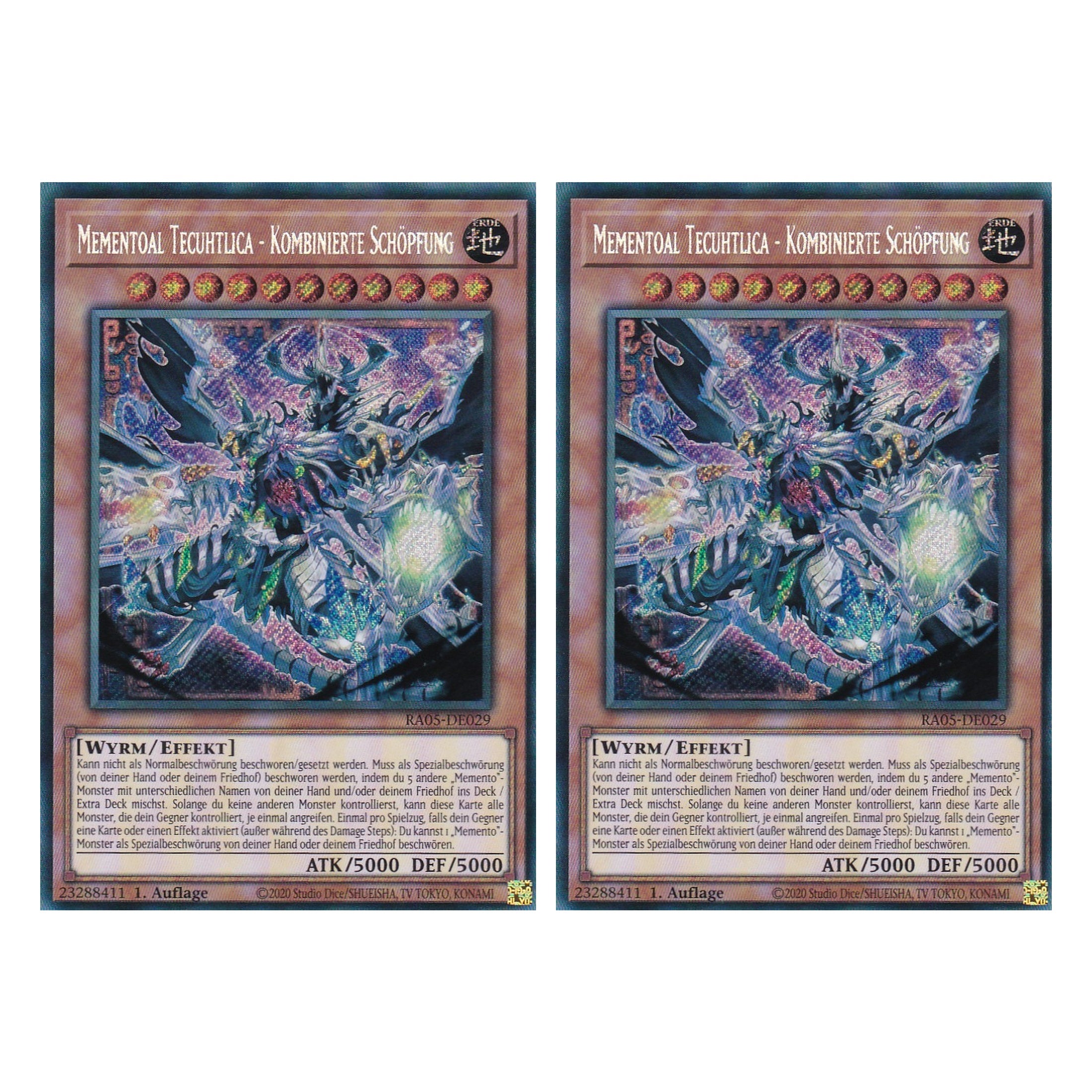 Mementoal Tecuhtlica - Kombinierte Schöpfung - RA05-DE029 - Secret Rare - Deutsch - Rarity Collection 5 - Yugioh - Duo Set (2 Stück)
