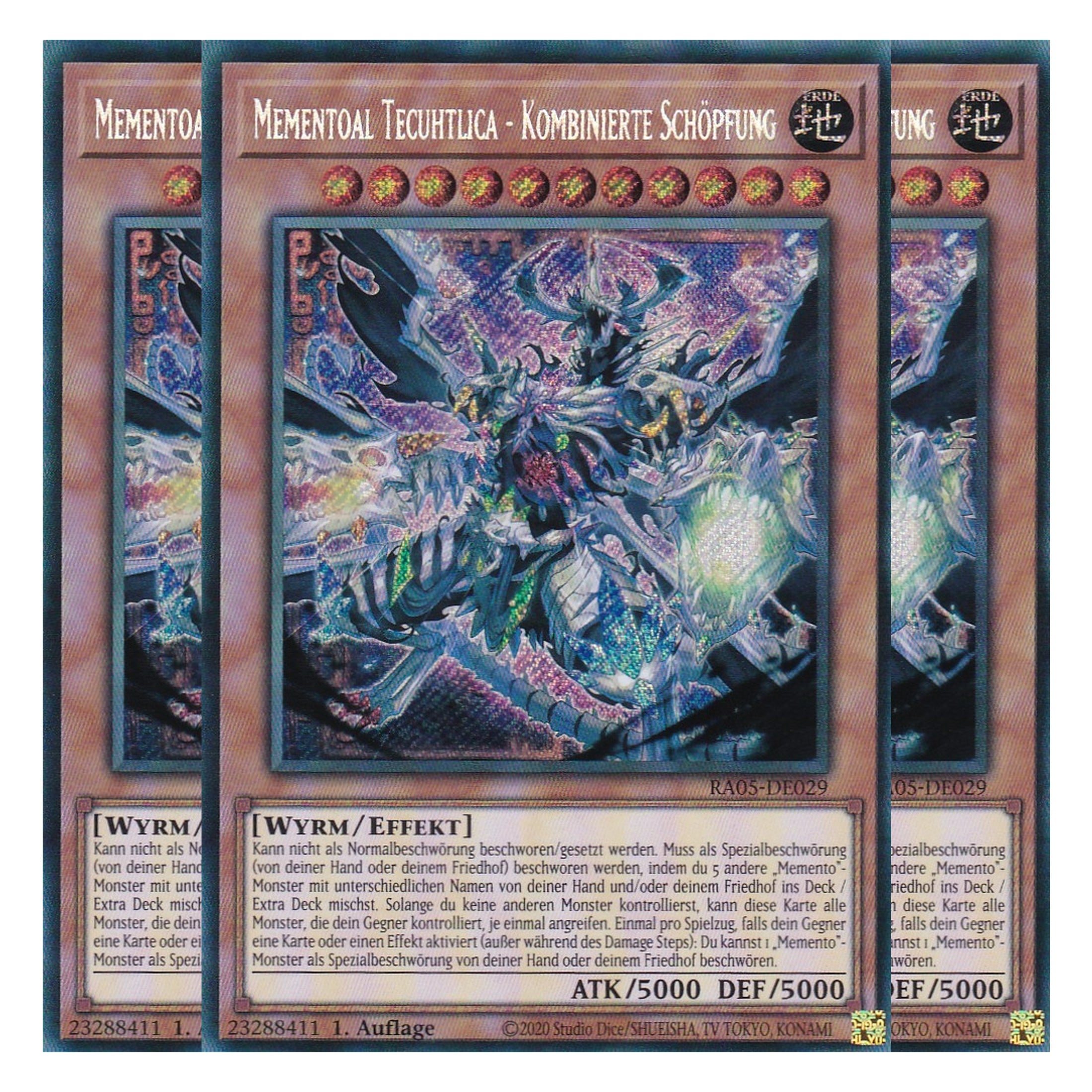 Mementoal Tecuhtlica - Kombinierte Schöpfung - RA05-DE029 - Secret Rare - Deutsch - Rarity Collection 5 - Yugioh - Playset (3 Kopien)