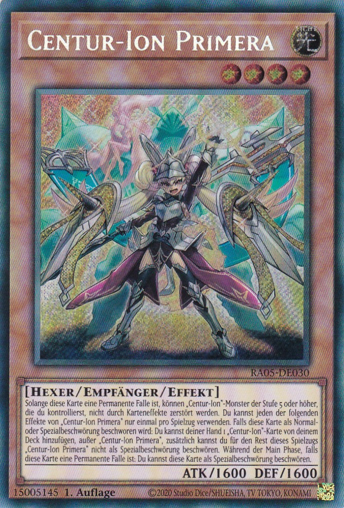 Centur-Ion Primera - RA05-DE030 - Secret Rare - Deutsch - Rarity Collection 5 - Yugioh