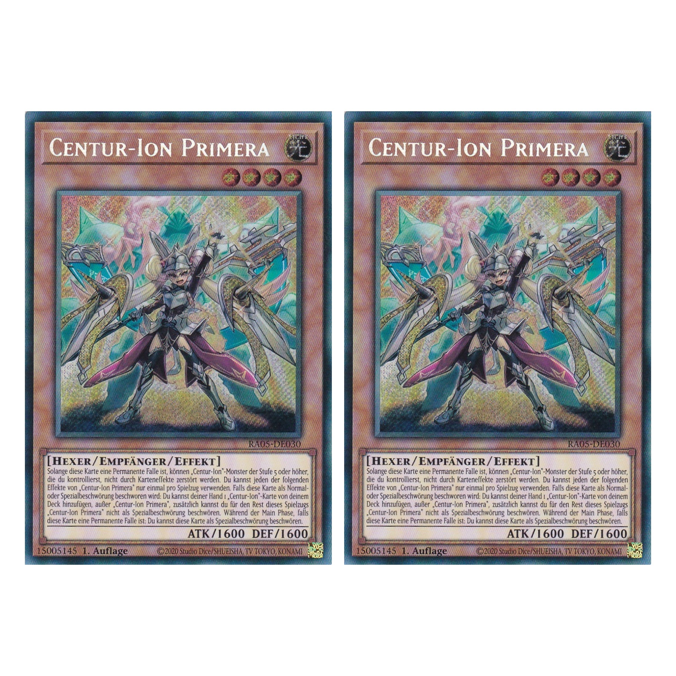 Centur-Ion Primera - RA05-DE030 - Secret Rare - Deutsch - Rarity Collection 5 - Yugioh - Duo Set (2 Stück)