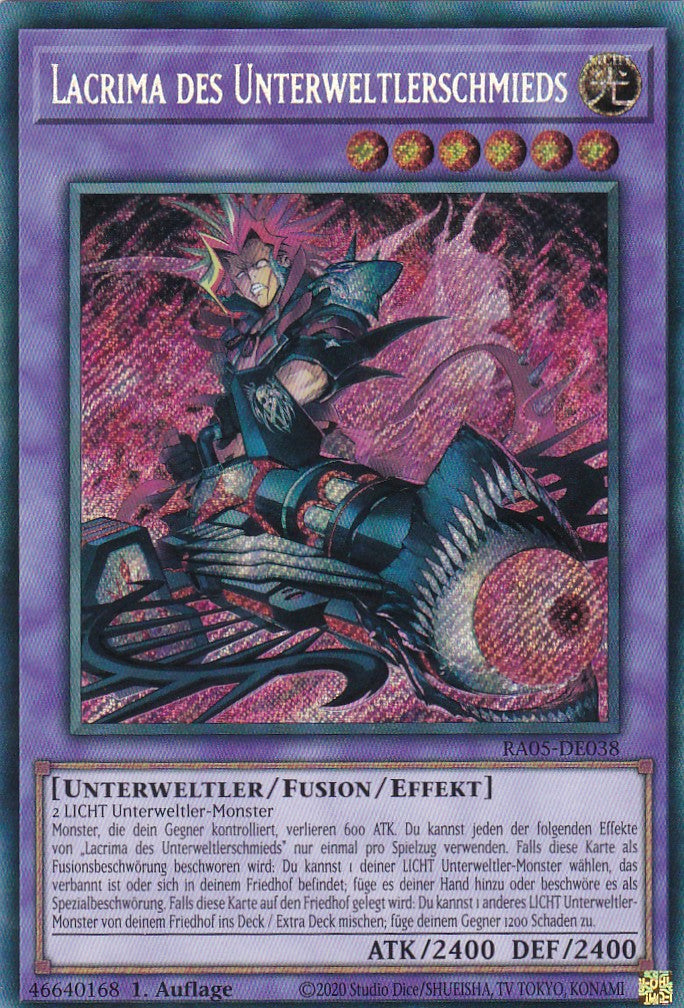 Lacrima des Unterweltlerschmieds - RA05-DE038 - Secret Rare - Deutsch - Rarity Collection 5 - Yugioh