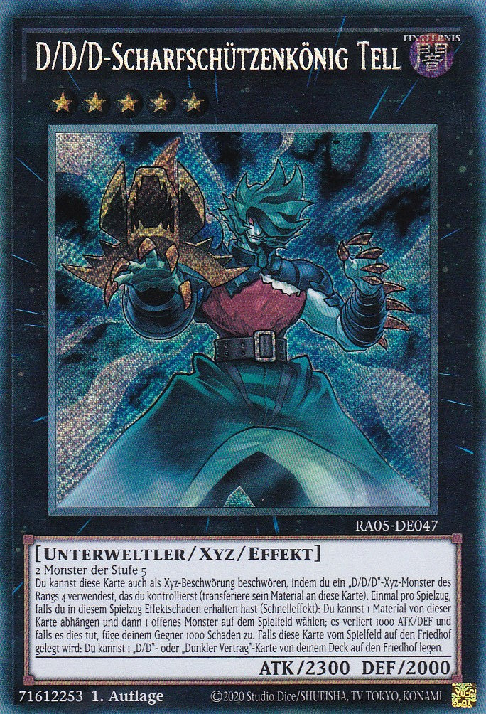 D/D/D-Scharfschützenkönig Tell - RA05-DE047 - Secret Rare - Deutsch - Rarity Collection 5 - Yugioh