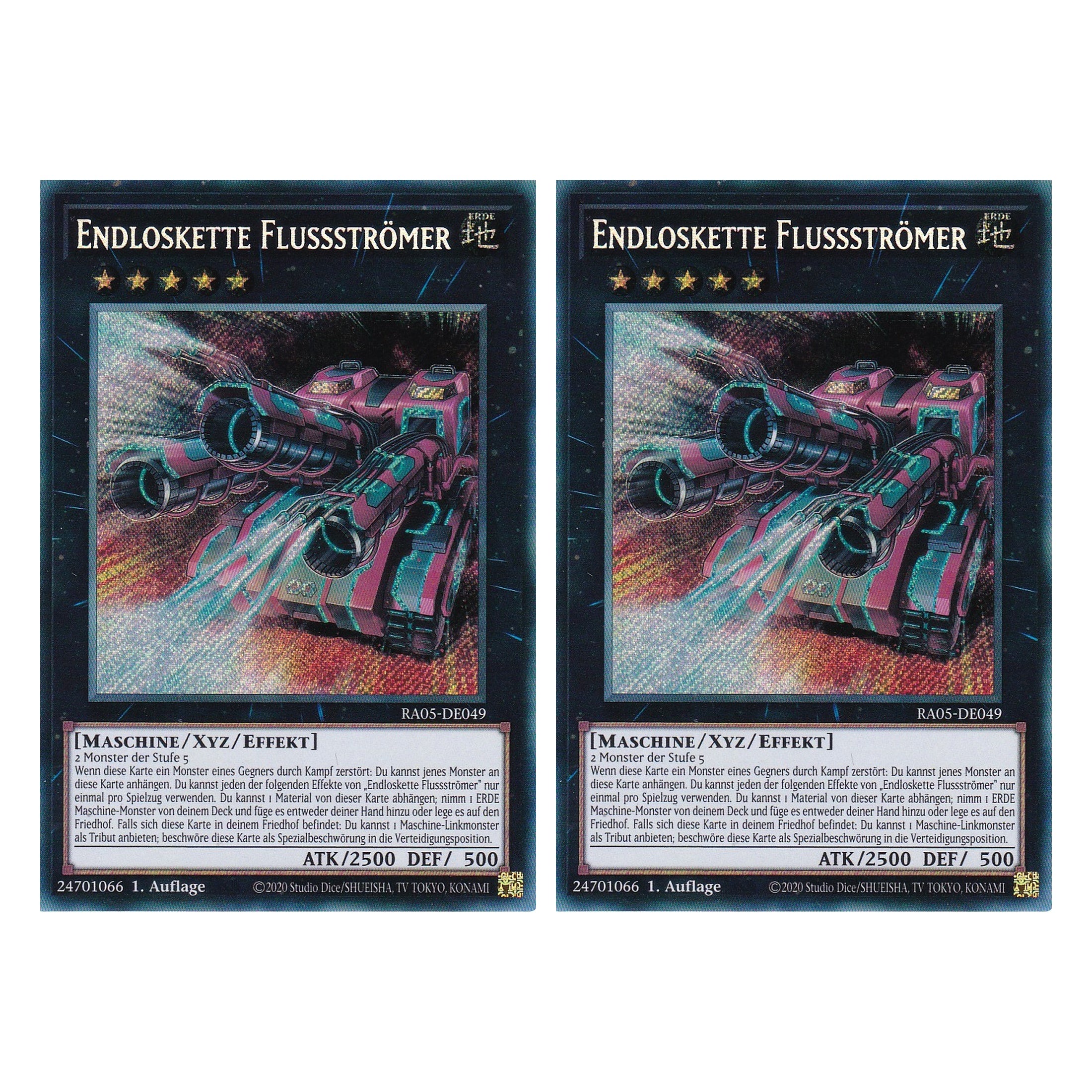 Endloskette Flussströmer - RA05-DE049 - Secret Rare - Deutsch - Rarity Collection 5 - Yugioh - Duo Set (2 Stück)