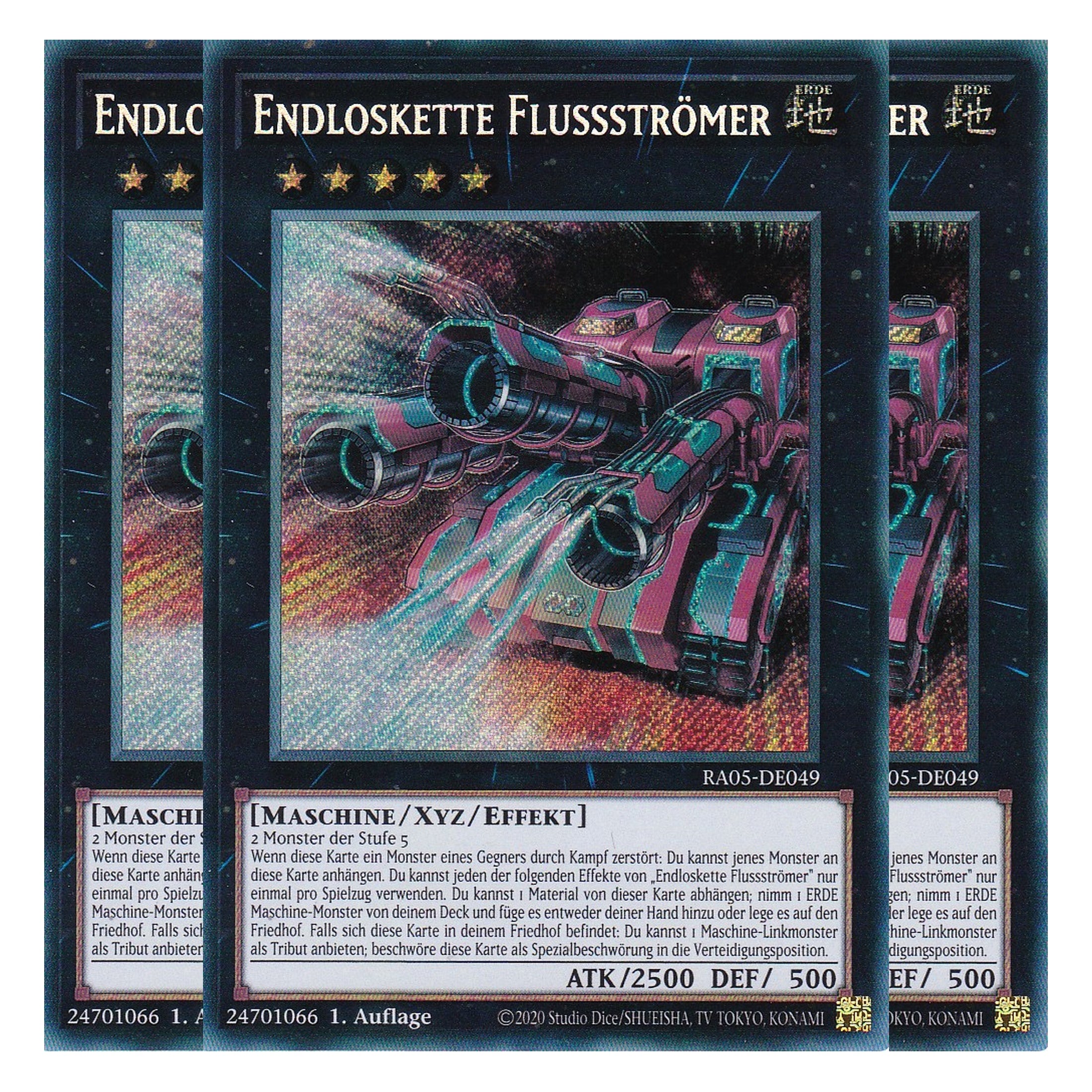 Endloskette Flussströmer - RA05-DE049 - Secret Rare - Deutsch - Rarity Collection 5 - Yugioh - Playset (3 Kopien)