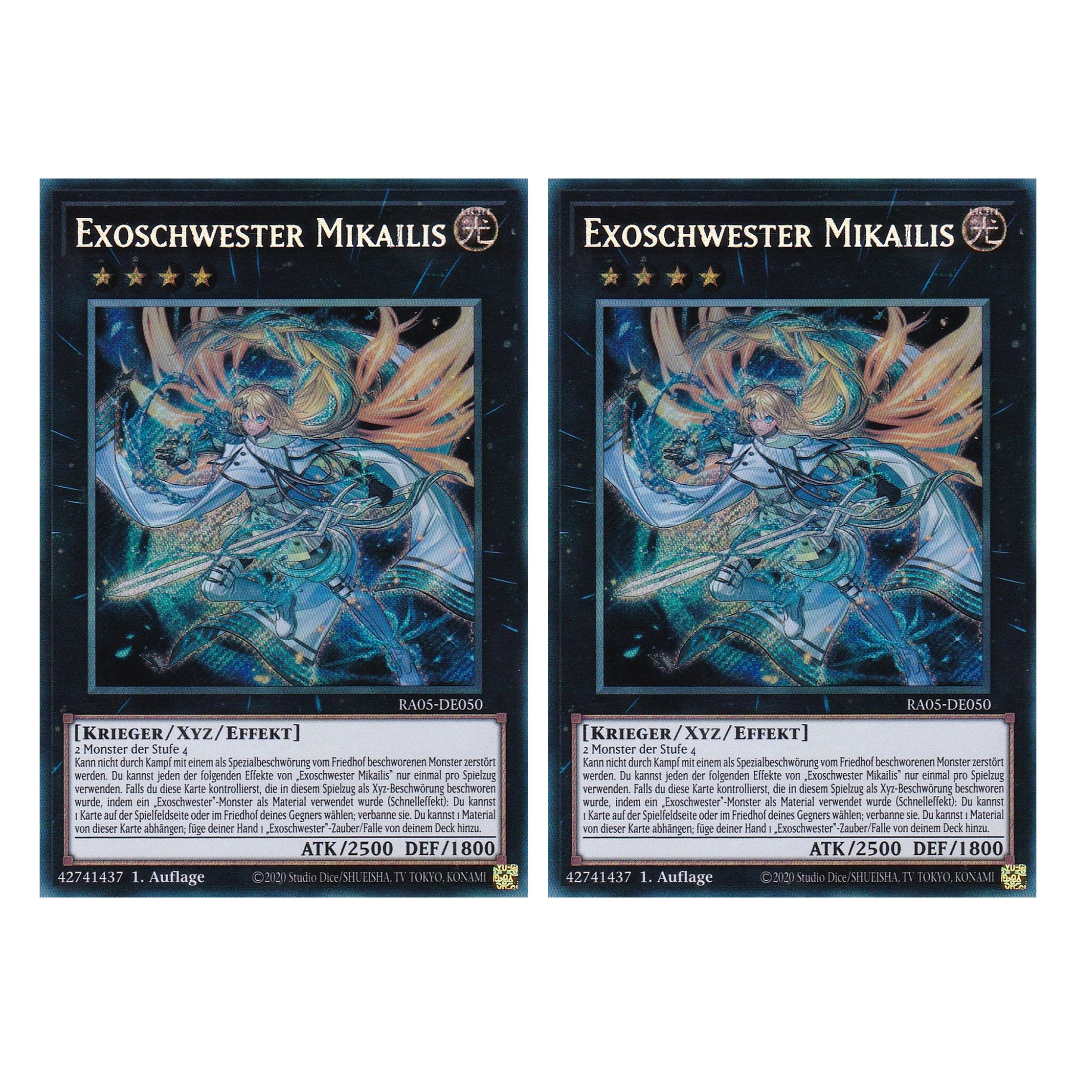 Exoschwester Mikailis - RA05-DE050 - Secret Rare - Deutsch - Rarity Collection 5 - Yugioh - Duo Set (2 Stück)