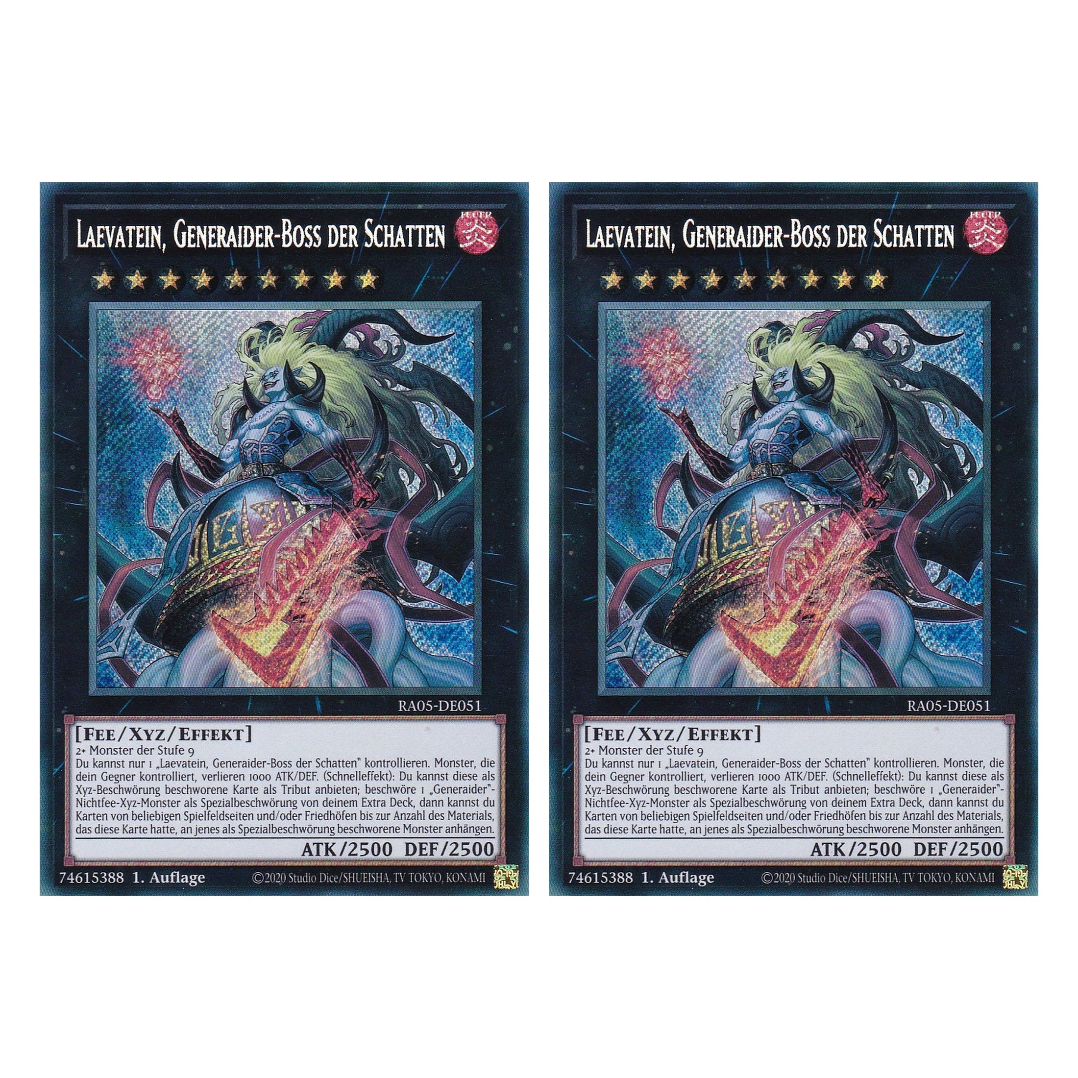 Laevatein, Generaider-Boss der Schatten - RA05-DE051 - Secret Rare - Deutsch - Rarity Collection 5 - Yugioh - Duo Set (2 Stück)