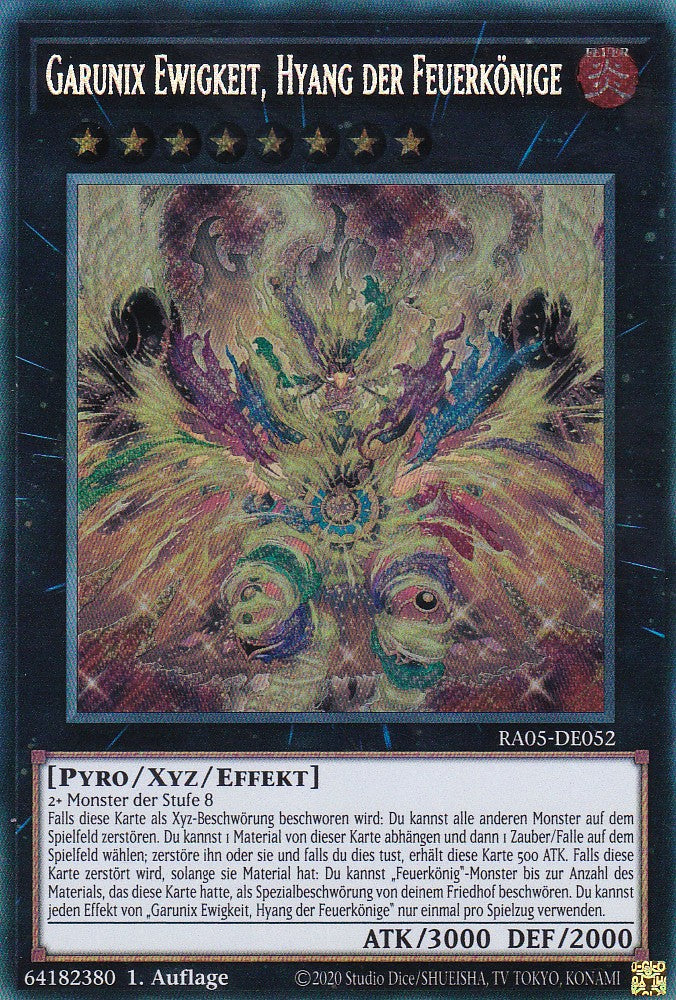 Garunix Ewigkeit, Hyang der Feuerkönige - RA05-DE052 - Secret Rare - Deutsch - Rarity Collection 5 - Yugioh