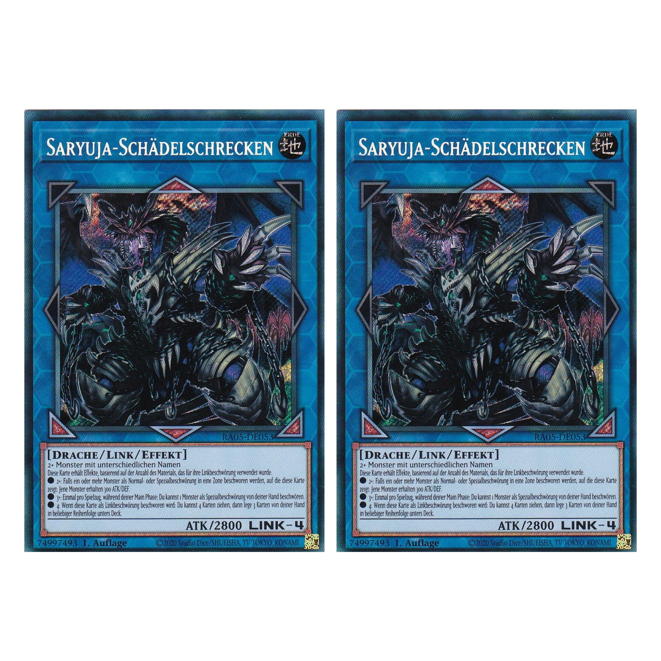 Saryuja-Schädelschrecken - RA05-DE053 - Secret Rare - Deutsch - Rarity Collection 5 - Yugioh - Duo Set (2 Stück)