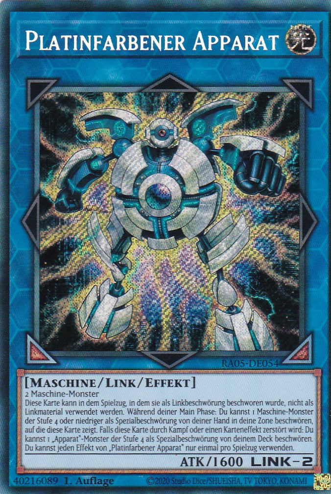 Platinfarbener Apparat - RA05-DE054 - Secret Rare - Deutsch - Rarity Collection 5 - Yugioh